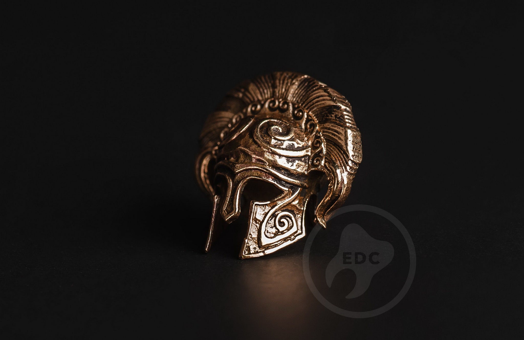 Spartan helmet brass bead on a double-strand tactical knife lanyard.-1