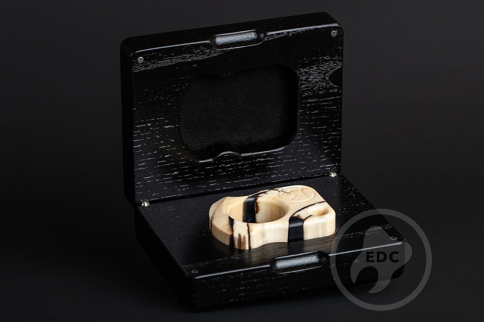 Premium wooden gift box with Alcantara lining for the Mammoth EDC set.-2