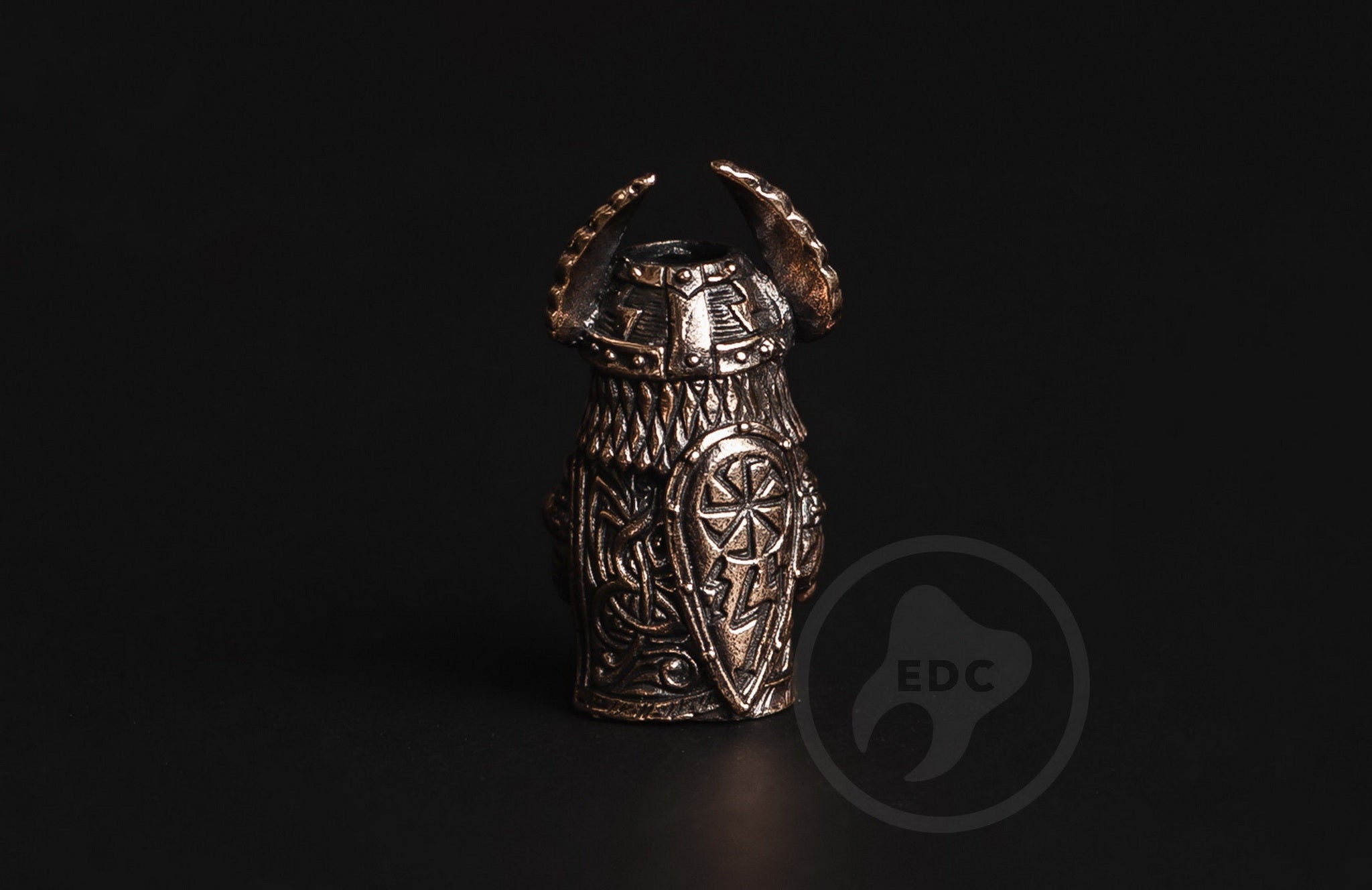 Slim 12mm Perun god bead on a tactical knife lanyard.-2