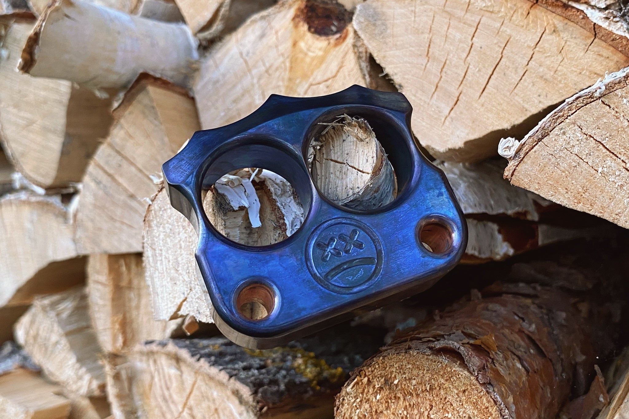 Pocket Art D03 Antiqued Blue Patina Copper | 2 Finger Tool