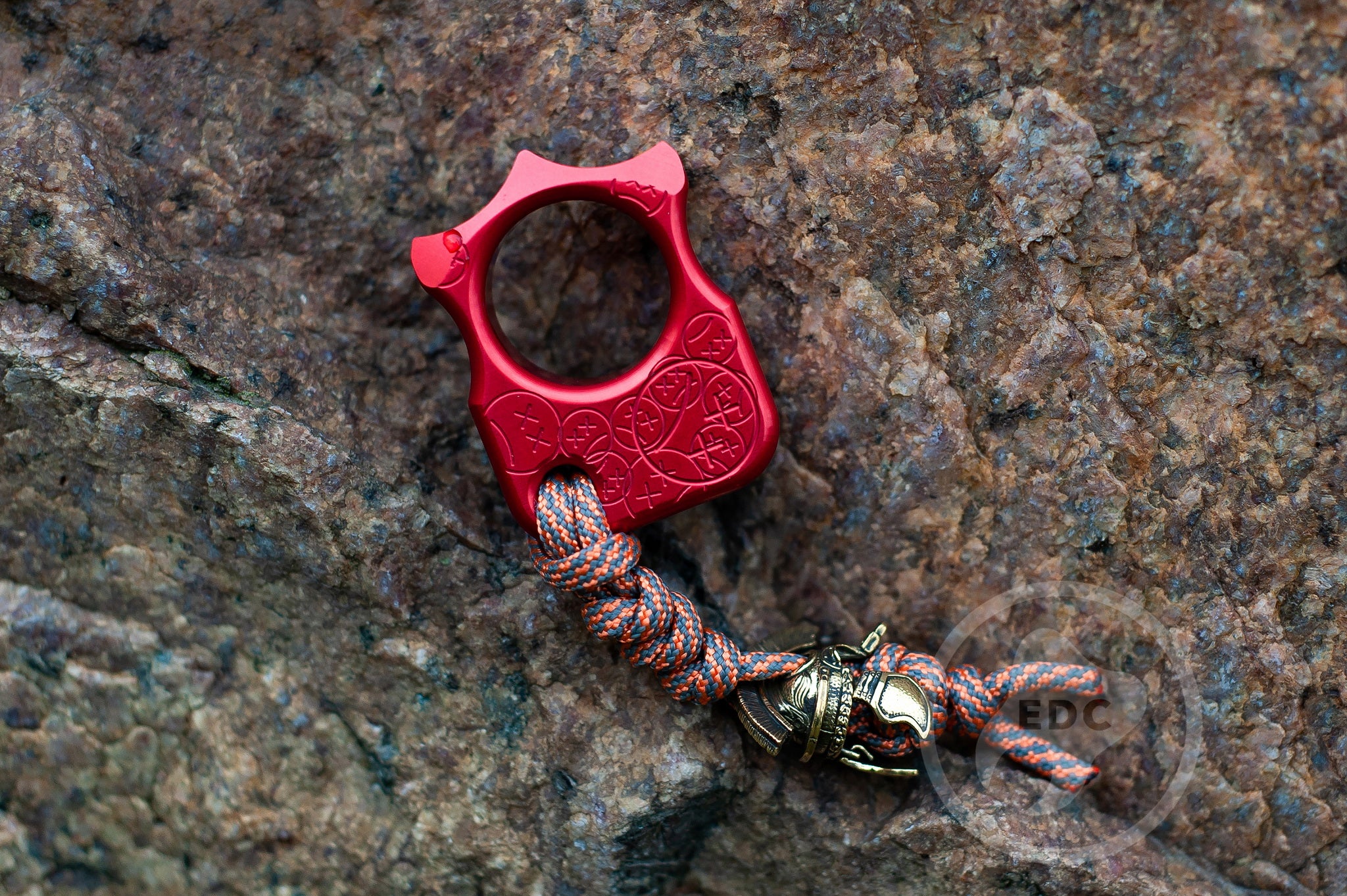 Pocket Art Everyday Carry Set | S03 Red Sad Face Stamp & Roman Legionnaire Bead
