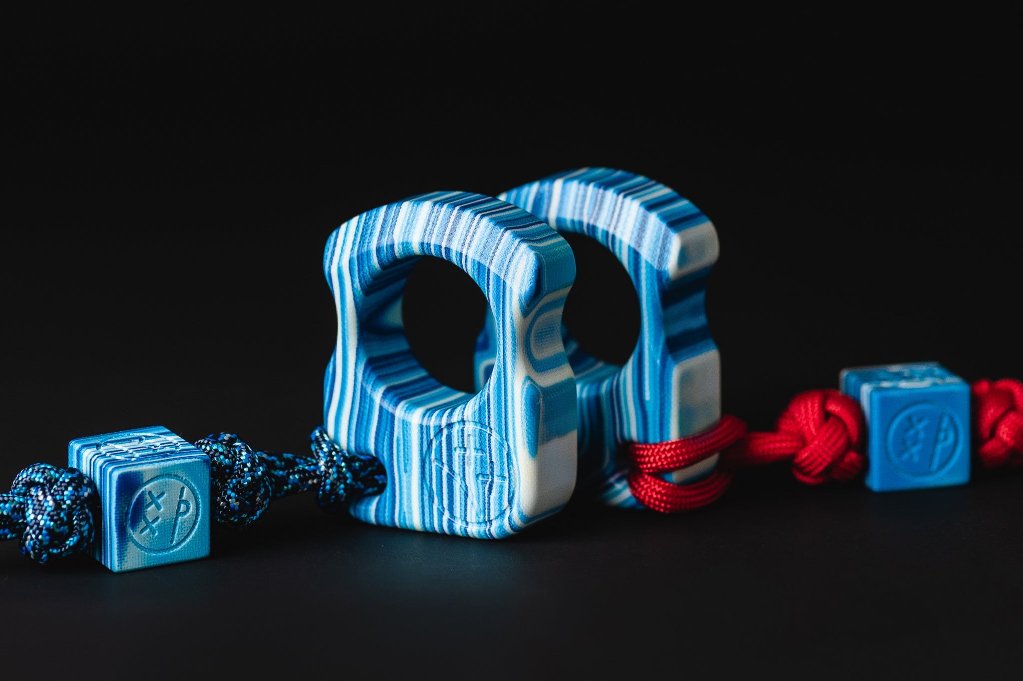 Pocket Art Everyday Carry Set | S01 Blue White Micarta & Lanyard Bead