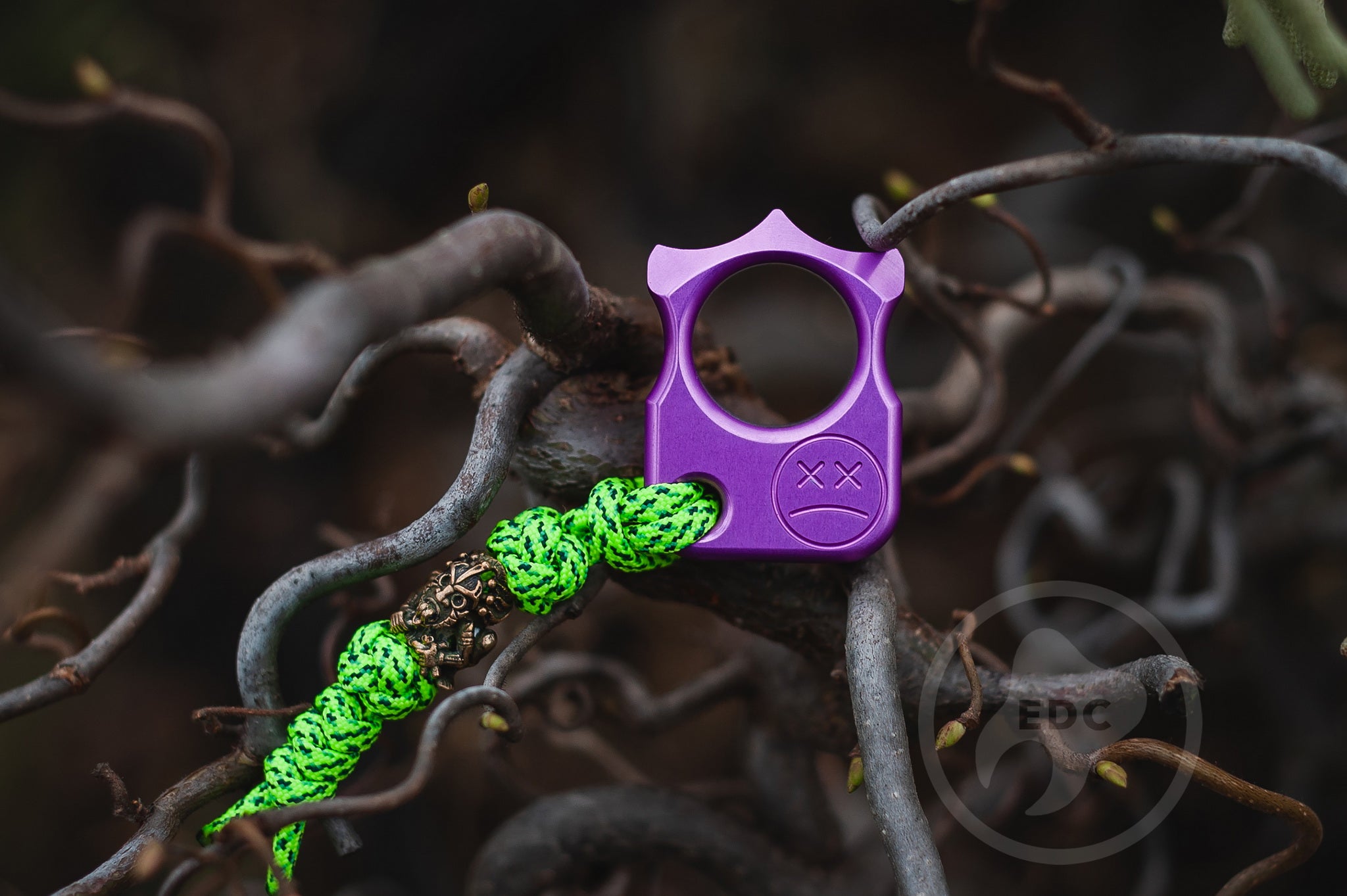 Pocket Art EDC Set | S03 Purple Anodized & Voodoo Shaman Bead
