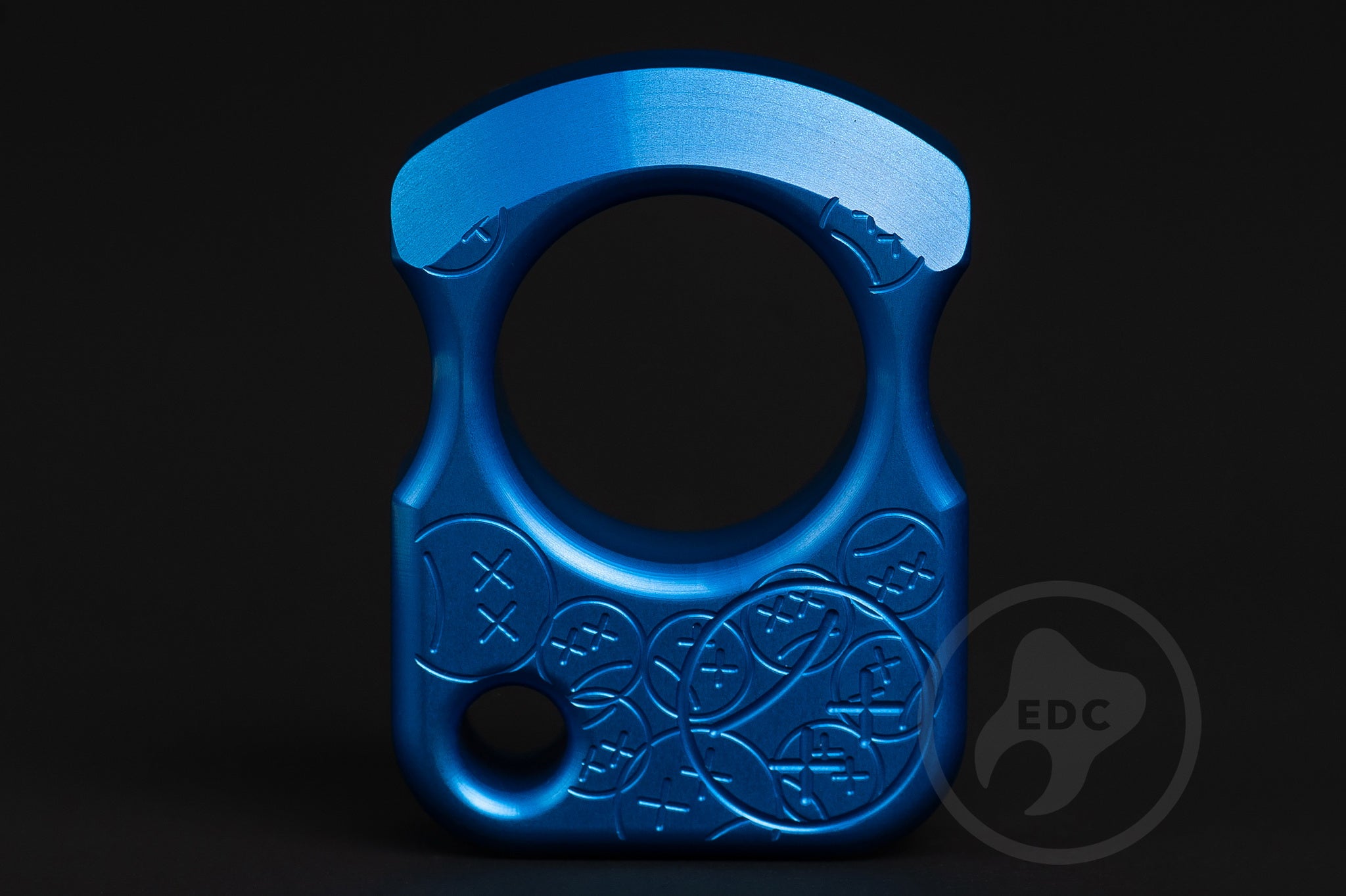 Pocket Art Tactile Tool S01 | Blue Anodized Sad Face Stamp
