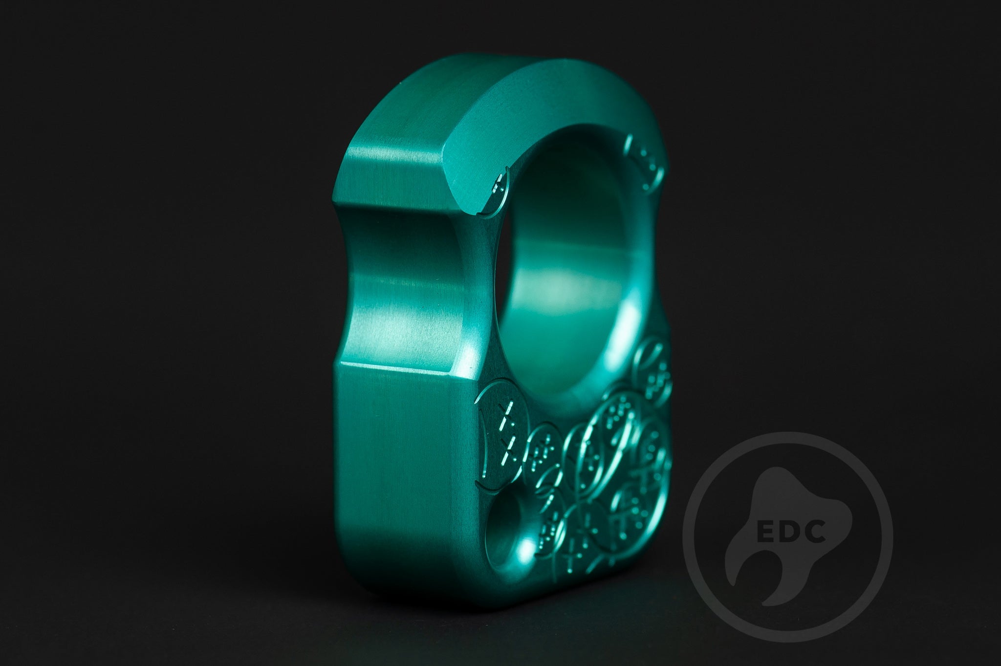 Pocket Art Everyday Utility Tool S01 Sad Face Stamp | Teal Anodized