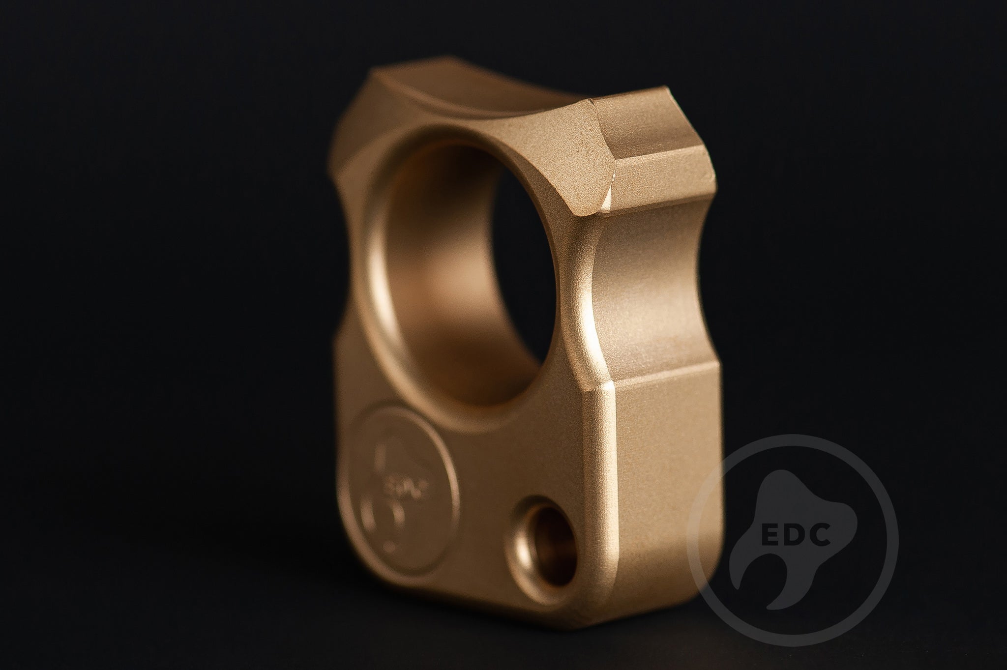 Pocket Art Compact EDC Tool | S02 Sandblasted Brass & Lanyard Bead