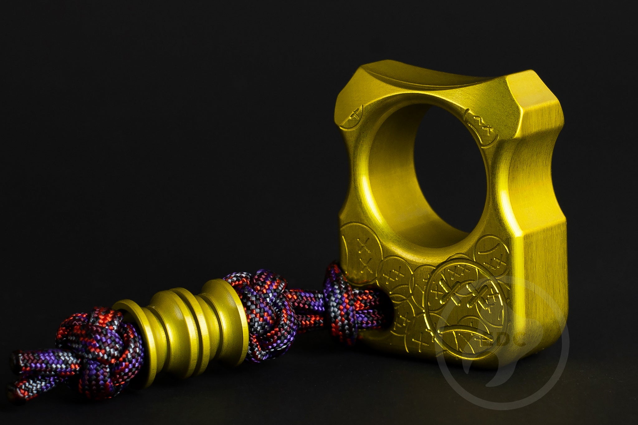 Pocket Art Minimalist EDC S02 Sad Face Stamp | Yellow Anodized