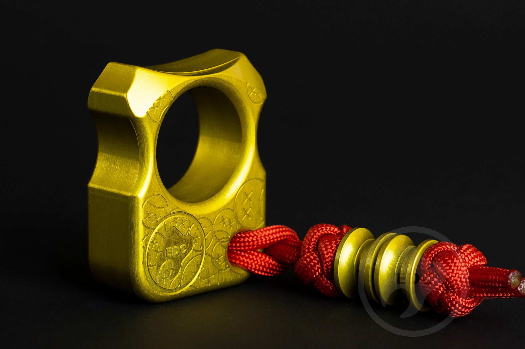 Pocket Art Minimalist EDC S02 Sad Face Stamp | Yellow Anodized