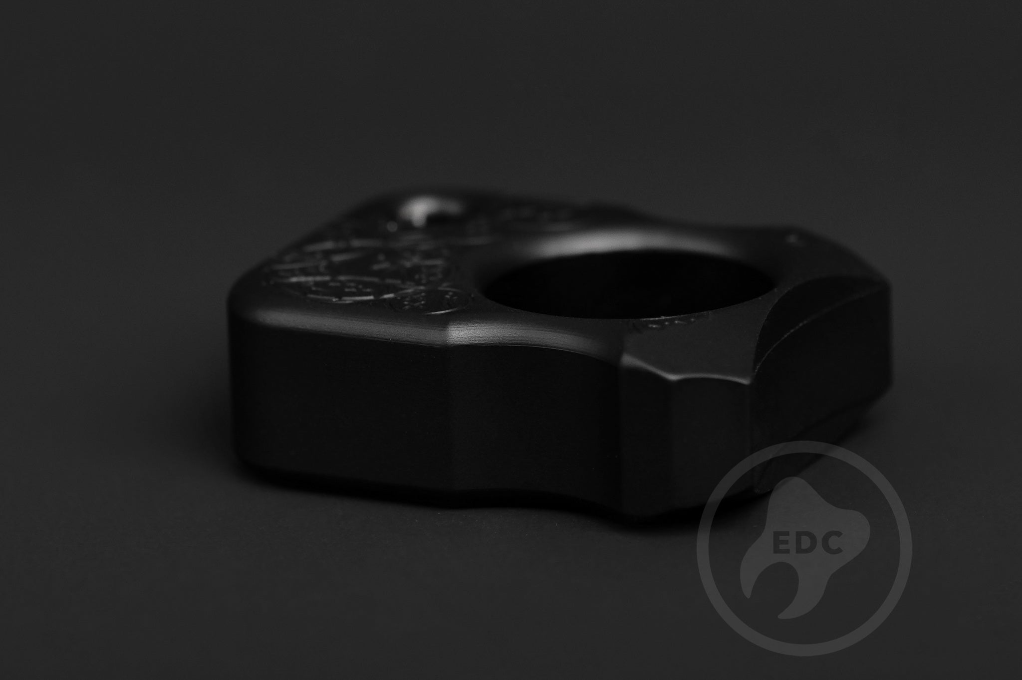 Pocket Art Tactical EDC Keychain S02 Sad Face Stamp | Hard Black Anodized