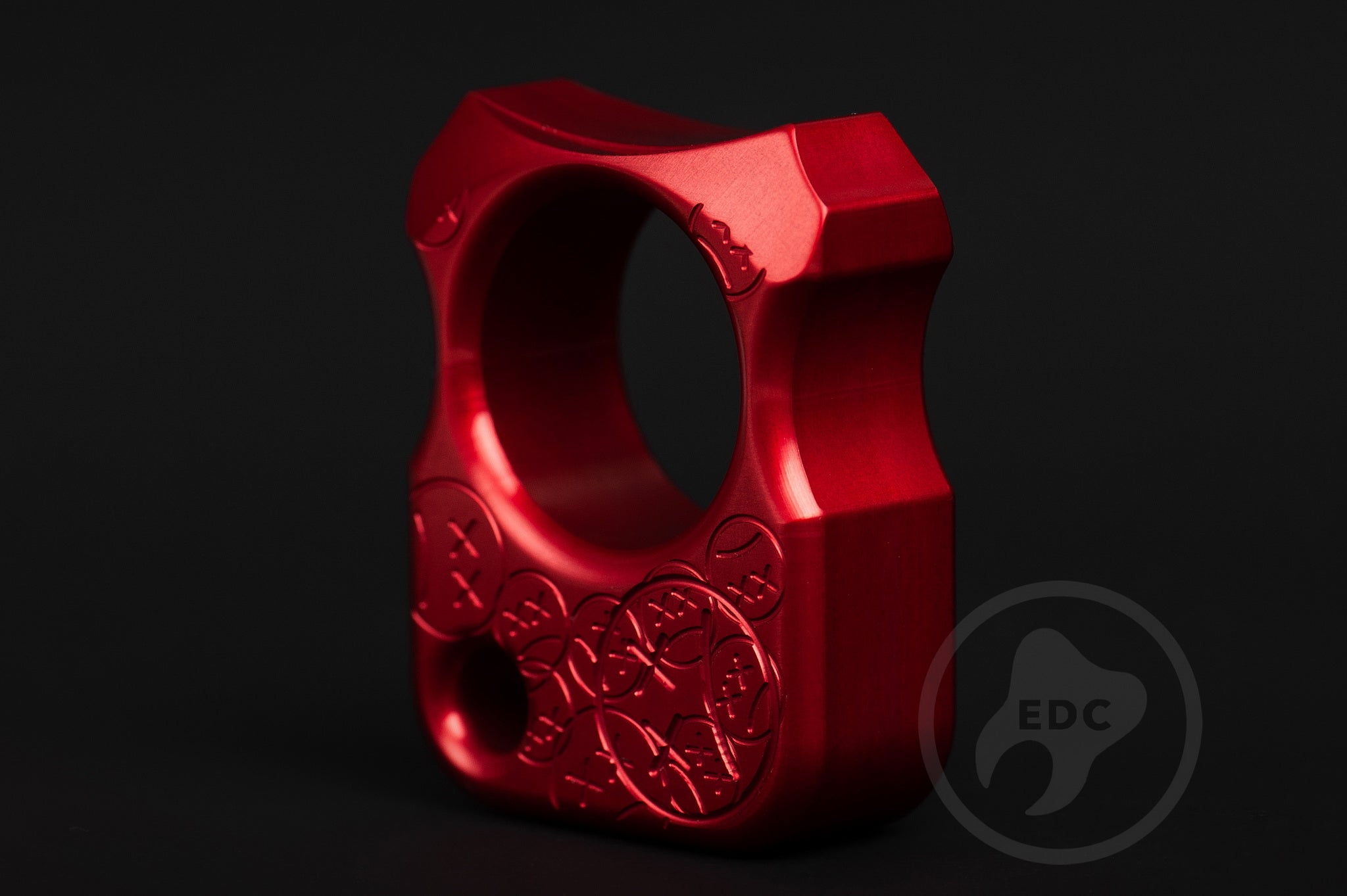 Pocket Art S02 Sad Face Stamp | Red Anodized Tactile Tool