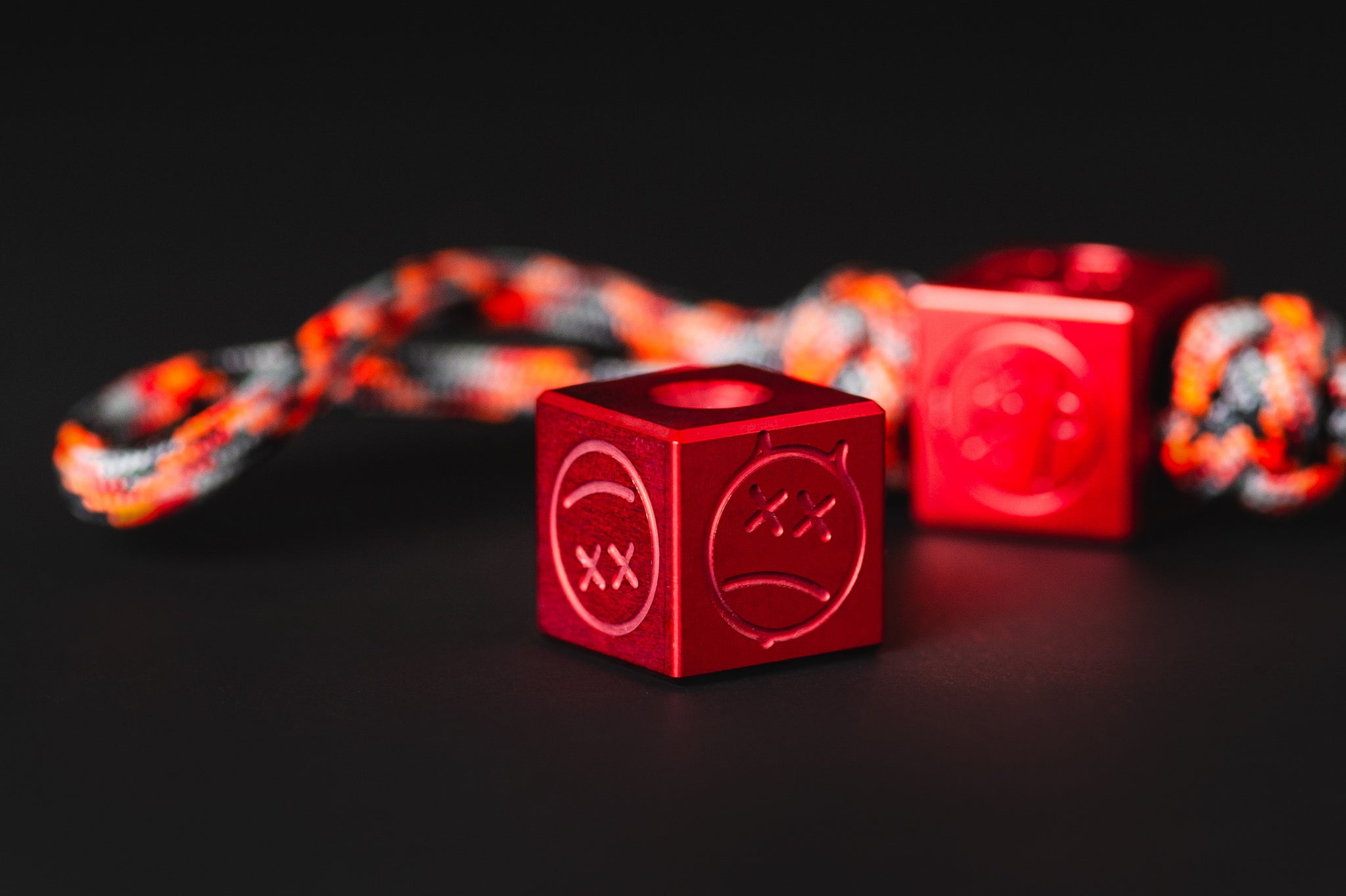 Pocket Art S02 Sad Face Stamp | Red Anodized Tactile Tool
