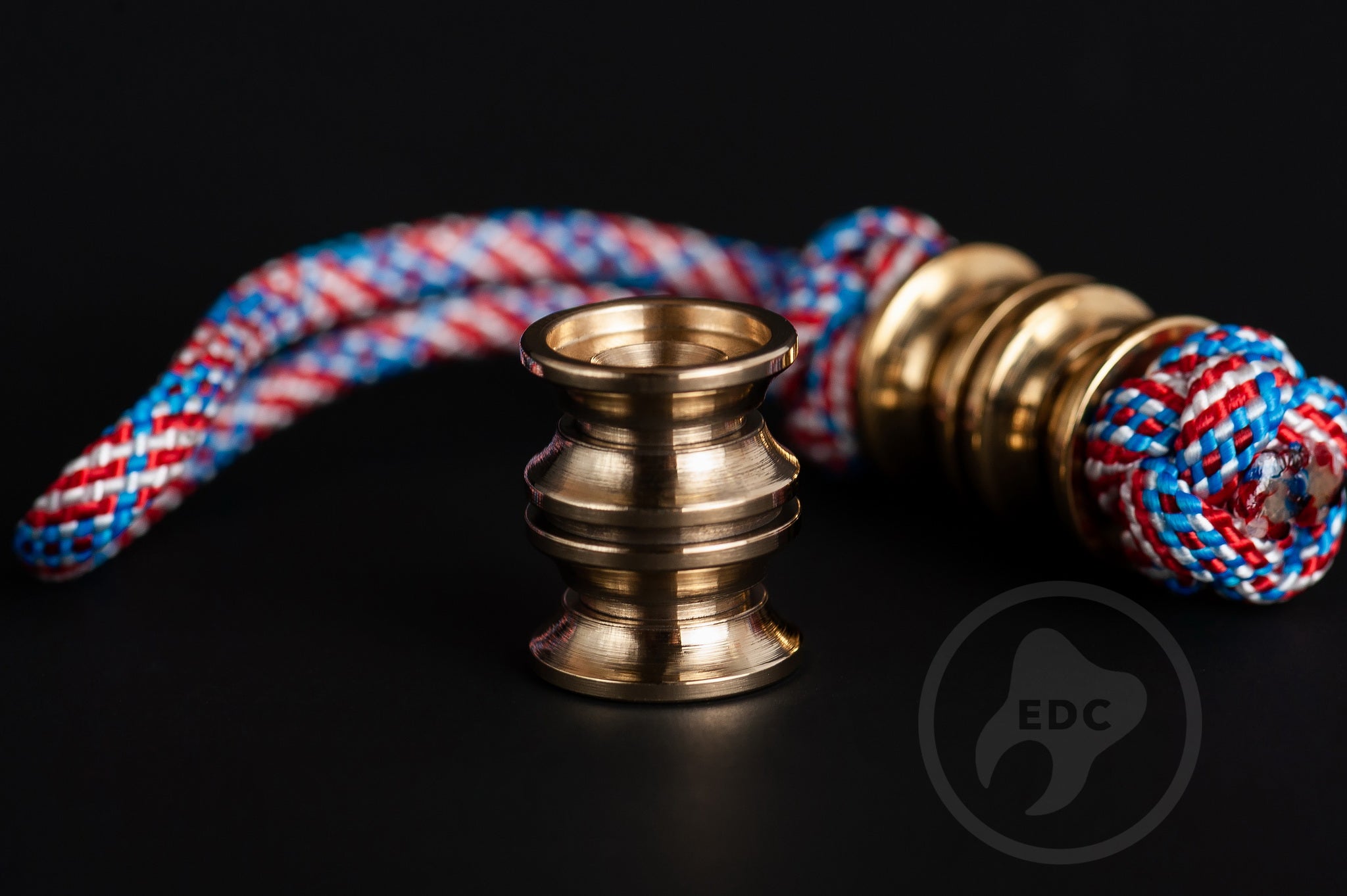 Pocket Art Minimalist Gear | S03 Polished Brass & Lanyard Bead
