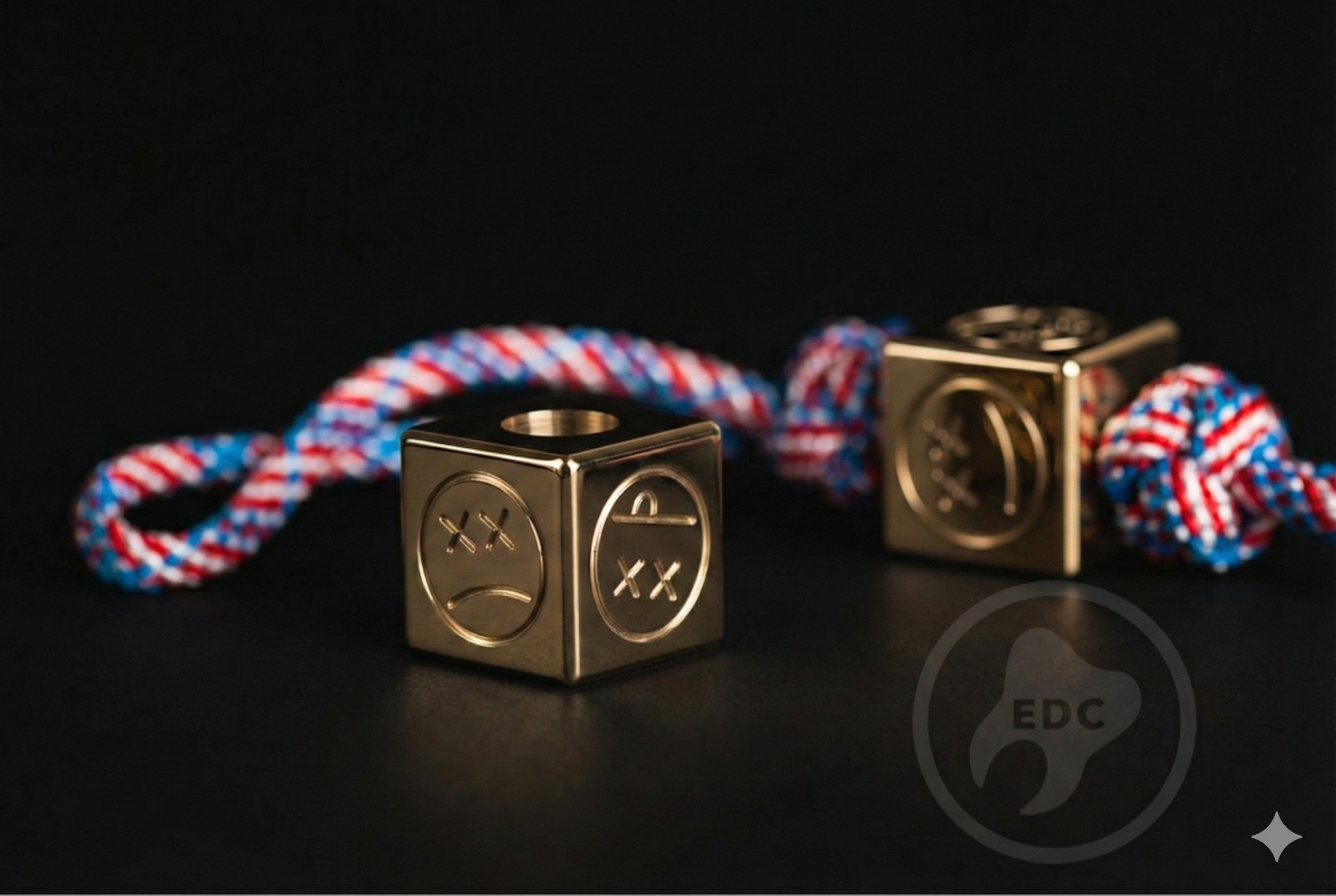 Pocket Art Minimalist Gear | S03 Polished Brass & Lanyard Bead
