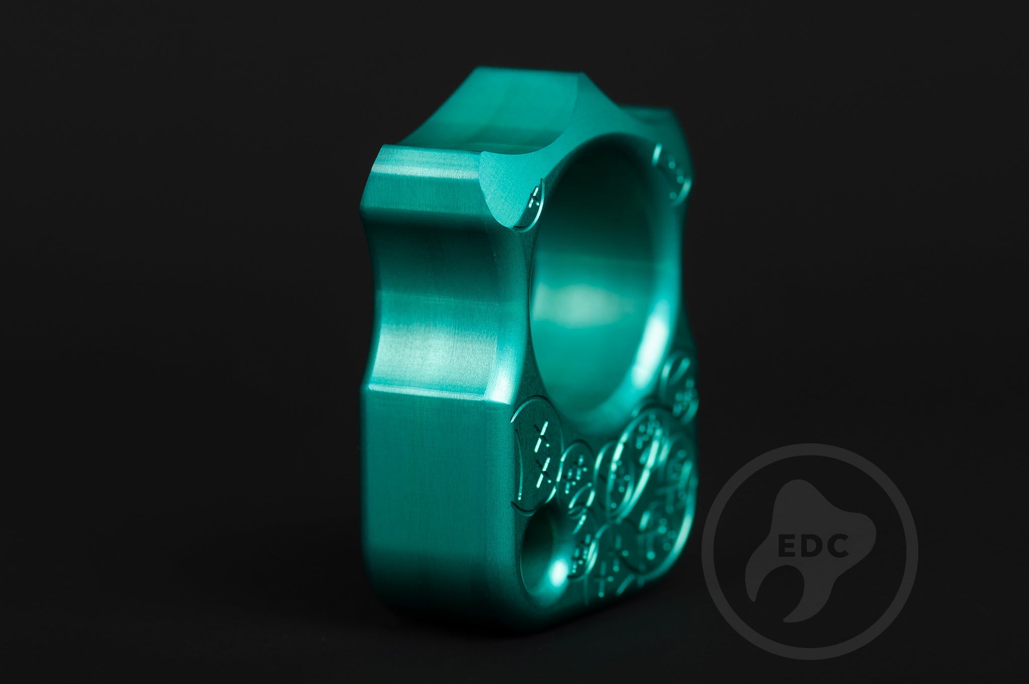 Pocket Art EDC Gear S03 Sad Face Stamp | Teal Anodized