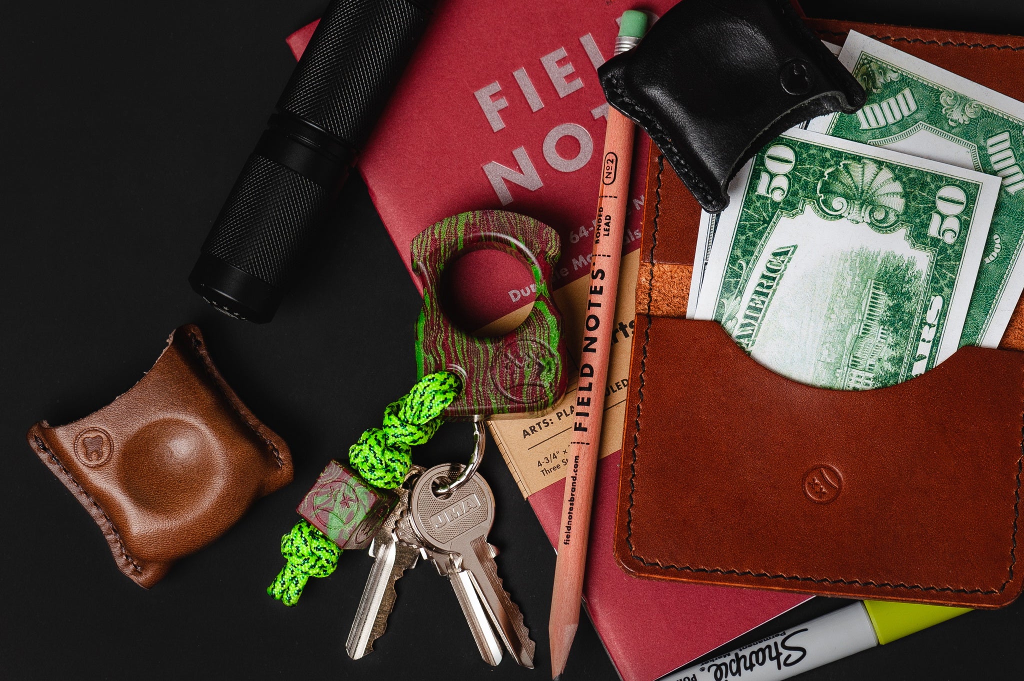 Pocket Art Everyday Carry Tool | SFK 01 Jalapeno Micarta