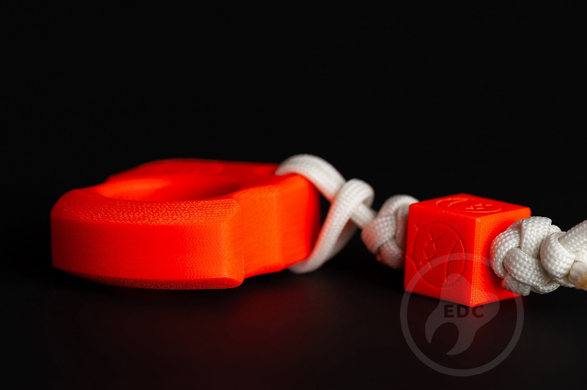 Pocket Art SFK 01 Orange Micarta | High-Visibility Single Finger Keychain