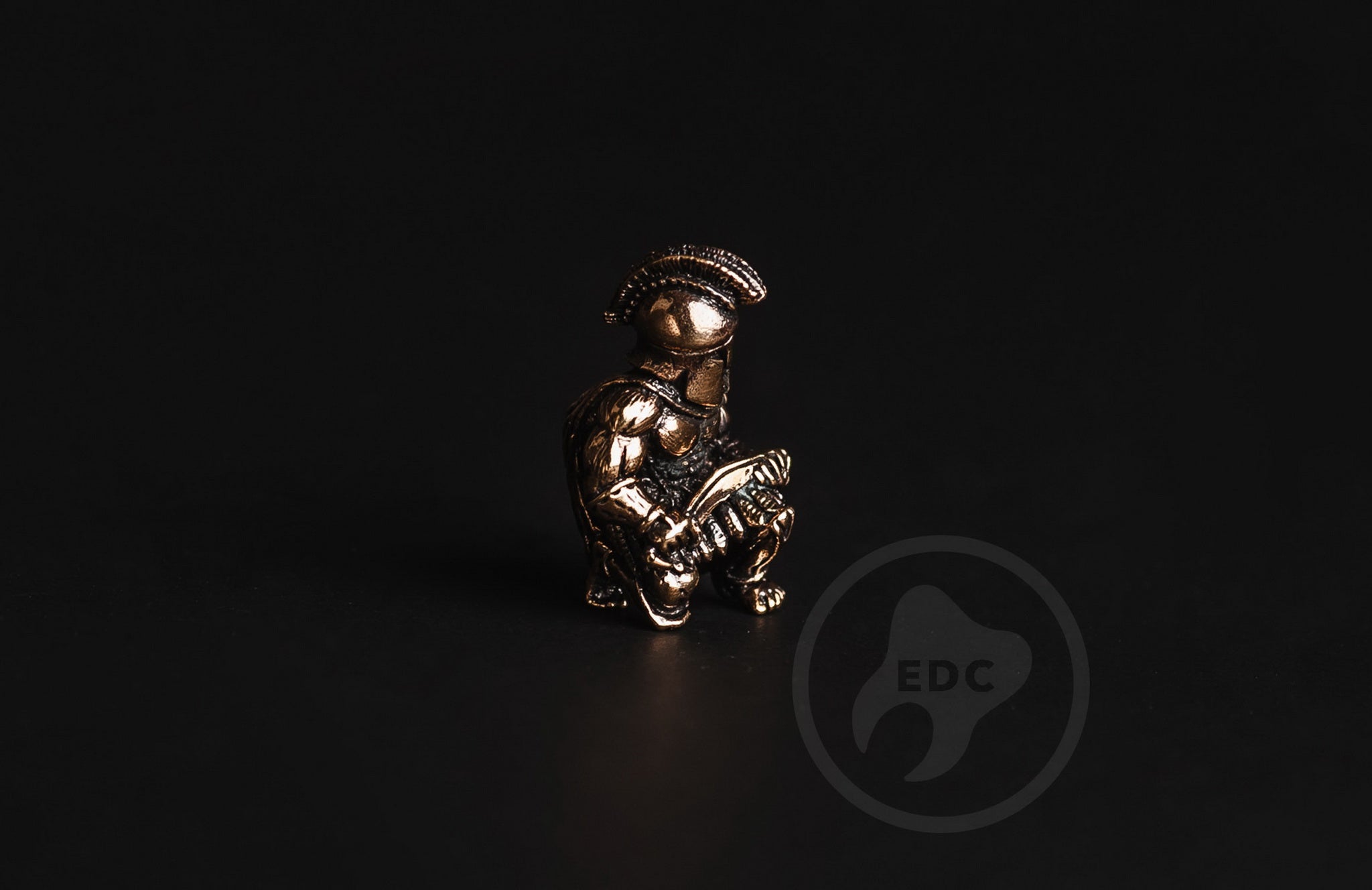 Ultra-lightweight Spartan warrior bead on a minimalist knife lanyard.-4