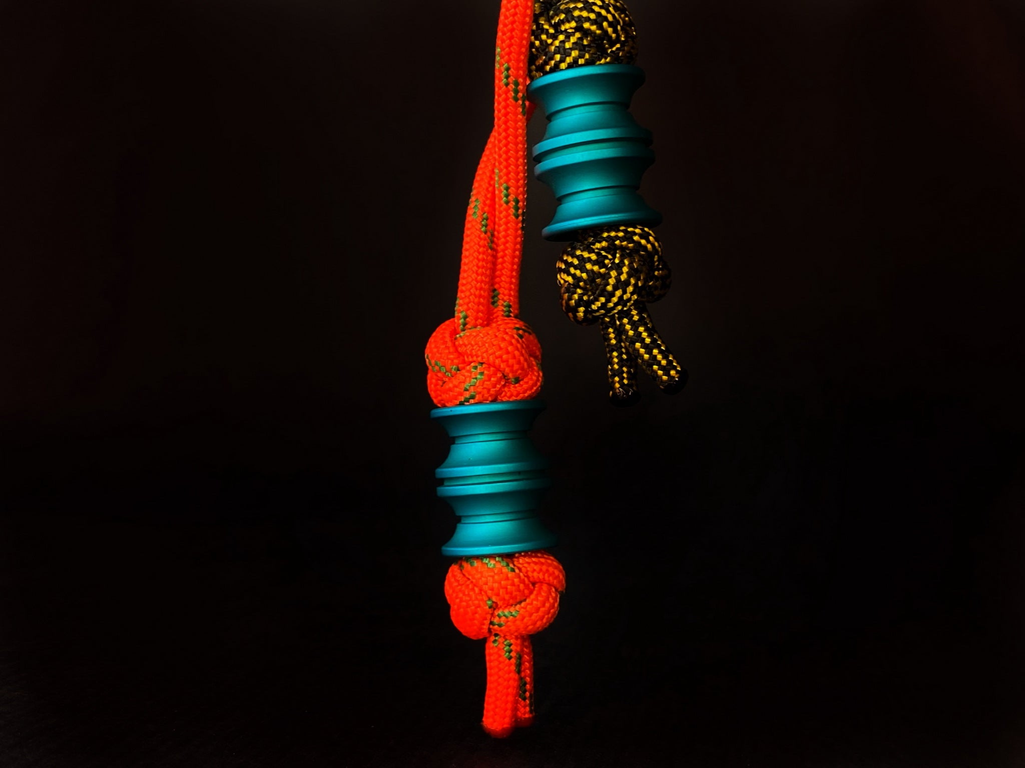 High-quality matte teal lanyard bead for custom knives and keychains.-1