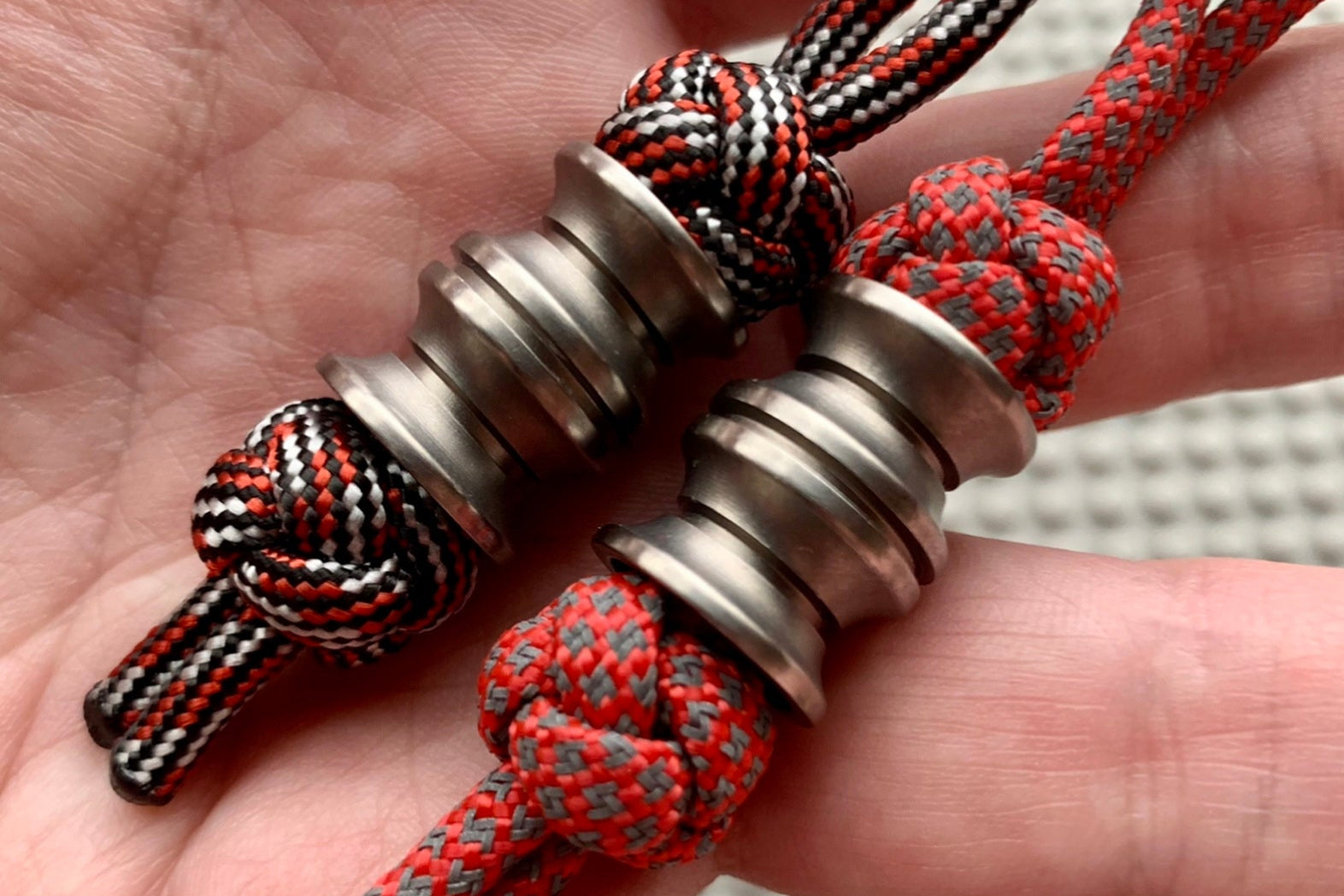 Close-up of tactical matte sandblasted finish on a Titanium Grooved Barrel.-3