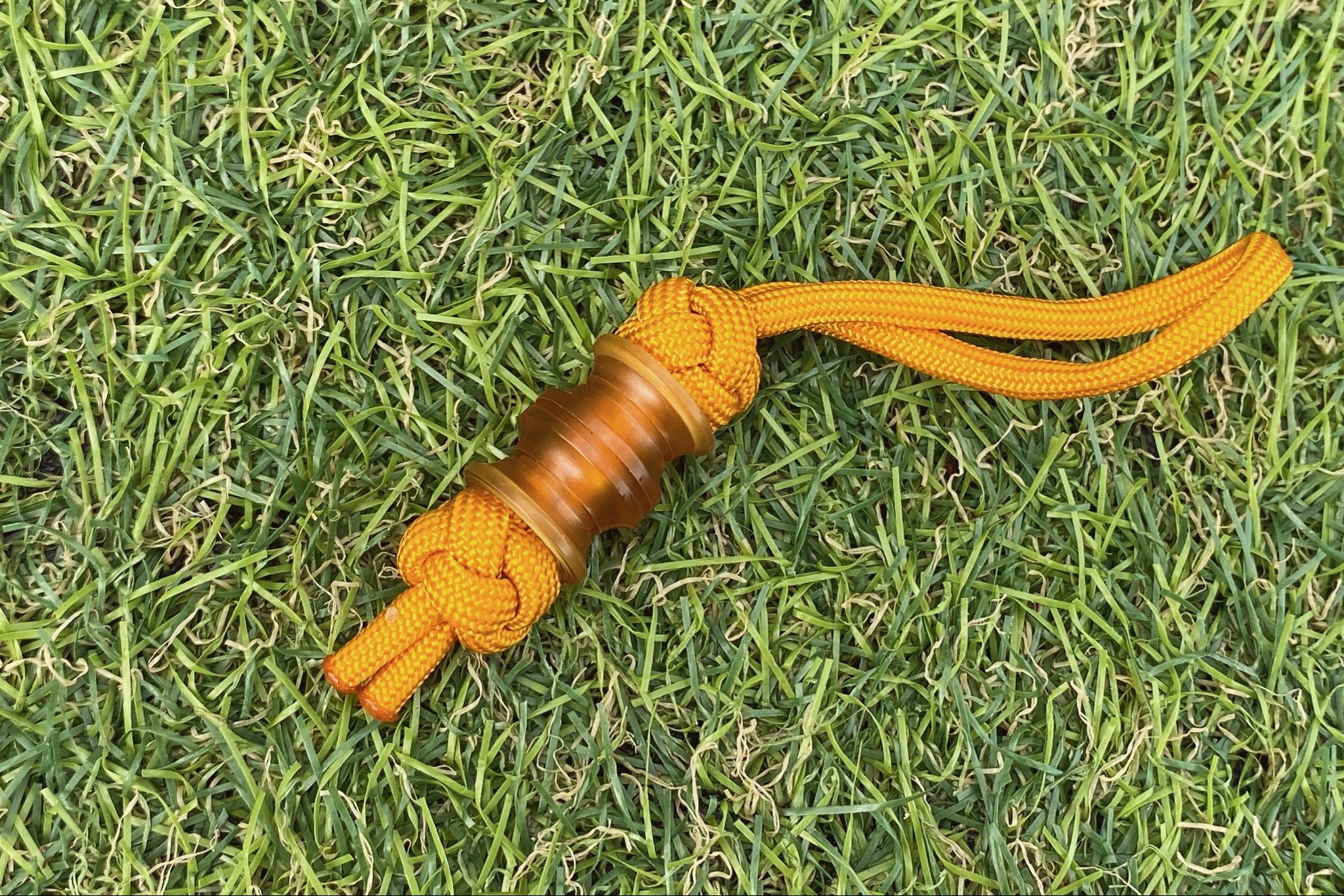 "EDC Gold" Ultem bead on a custom knife lanyard setup.-1