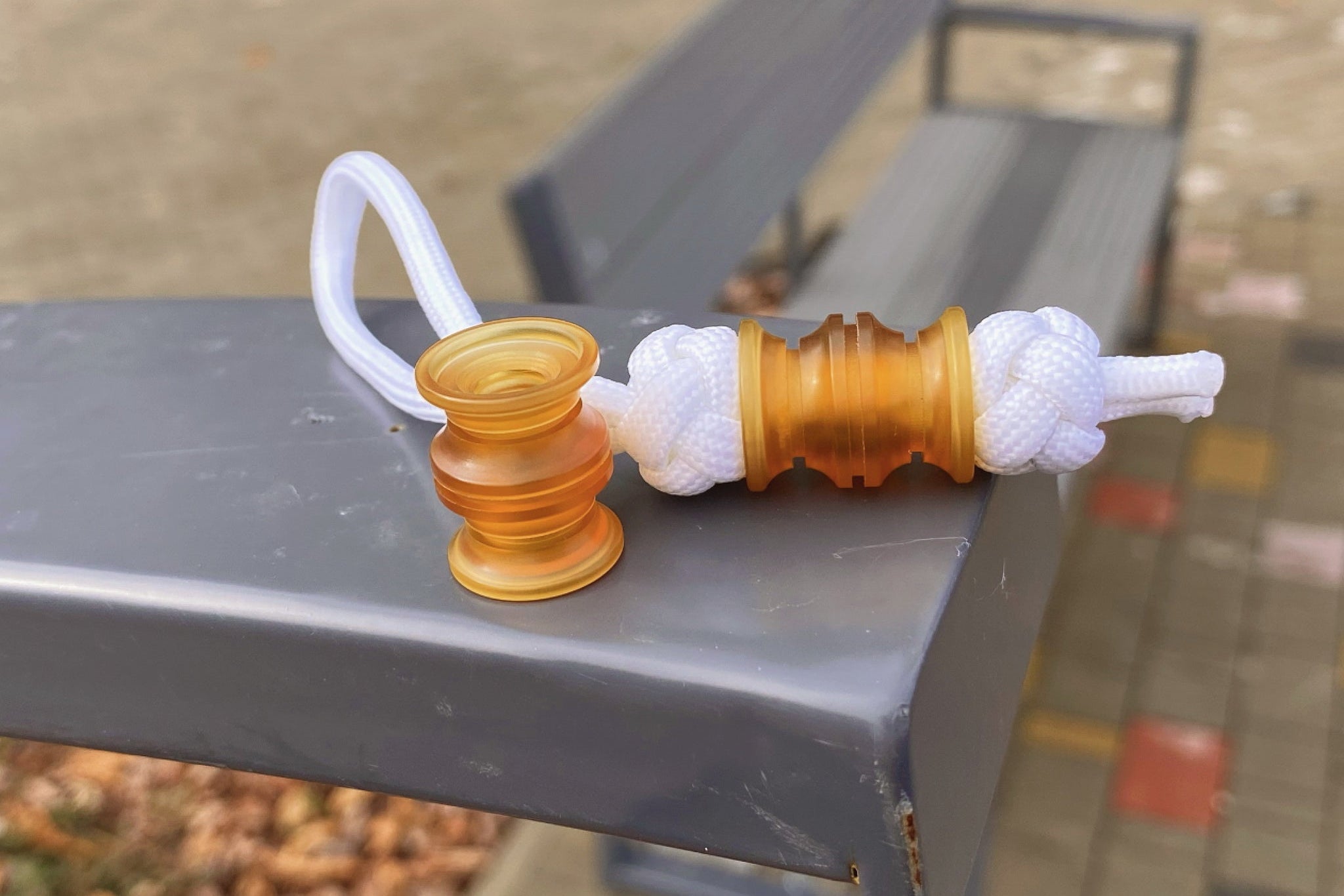 Precision-machined grooves on a heat-resistant Ultem EDC bead.-1