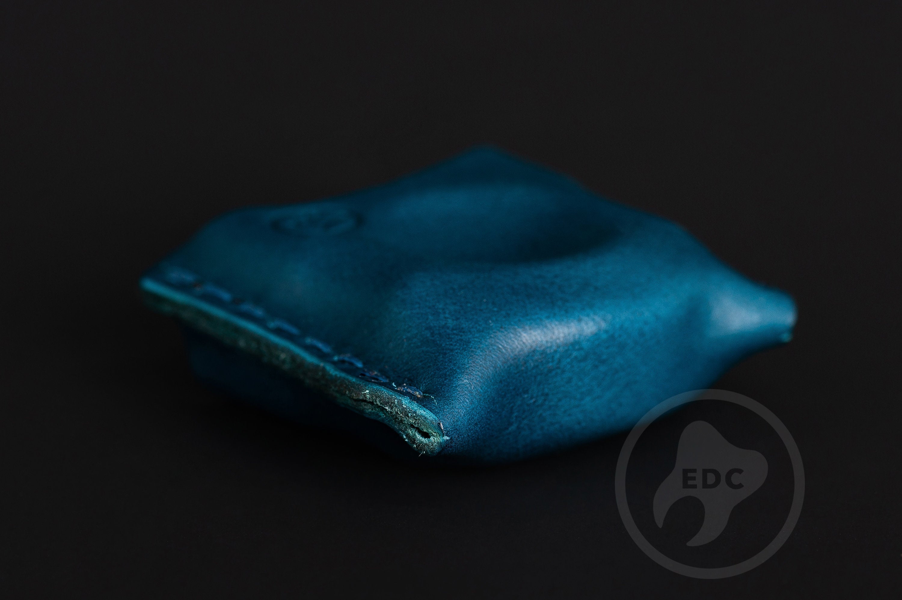 Handmade blue leather EDC pocket organizer Series S01 for gear protection by PocketEDC