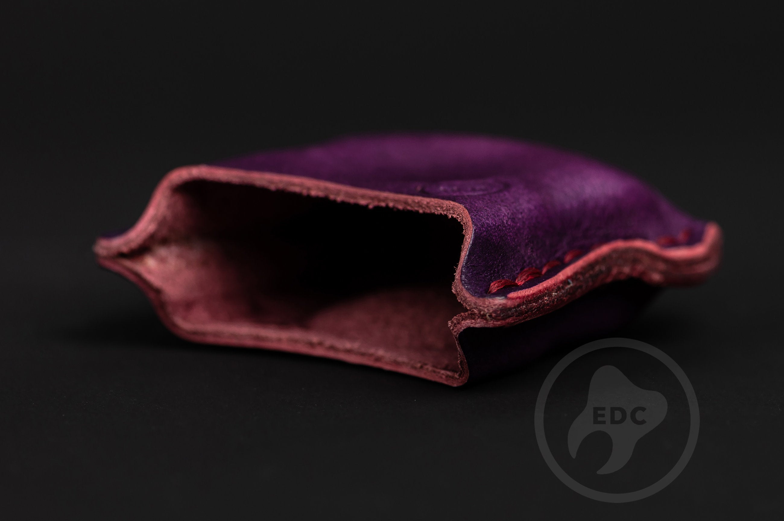 Handmade purple leather EDC pocket organizer Series S01 for gear protection by PocketEDC-5