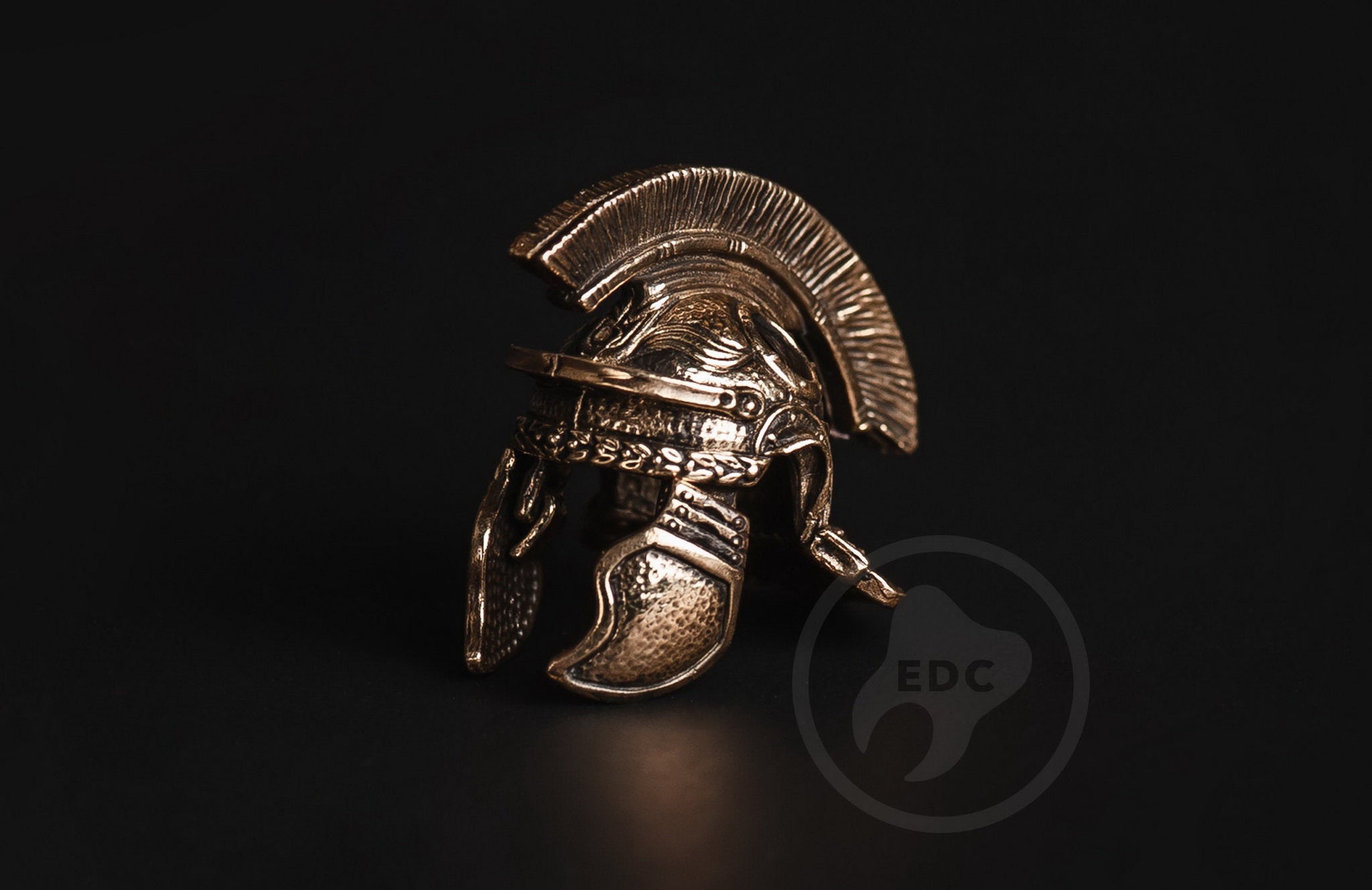 Roman Legionnaire helmet bead woven into a double-strand knife lanyard.-1