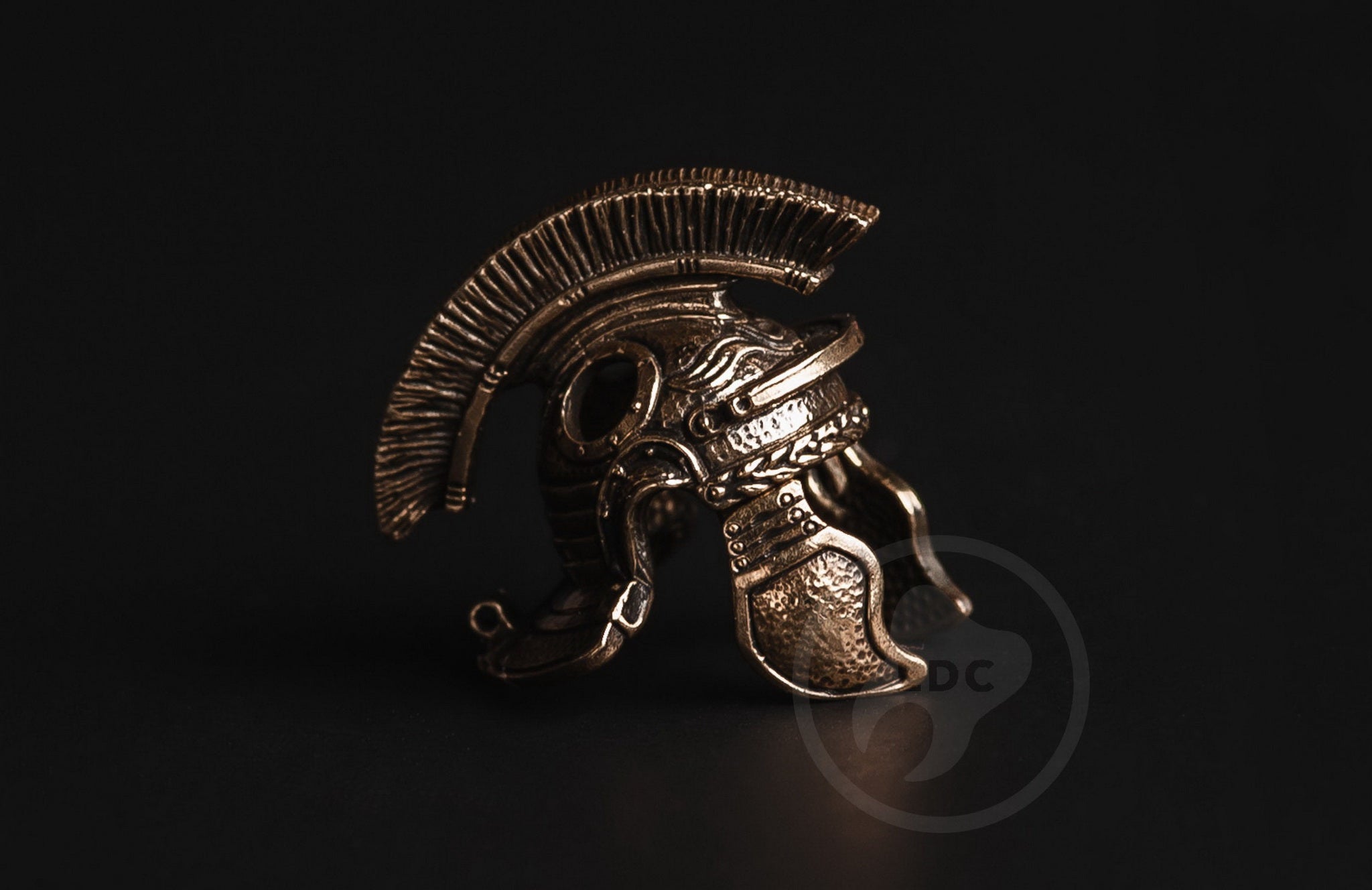 Roman Legionnaire helmet bead woven into a double-strand knife lanyard.-3