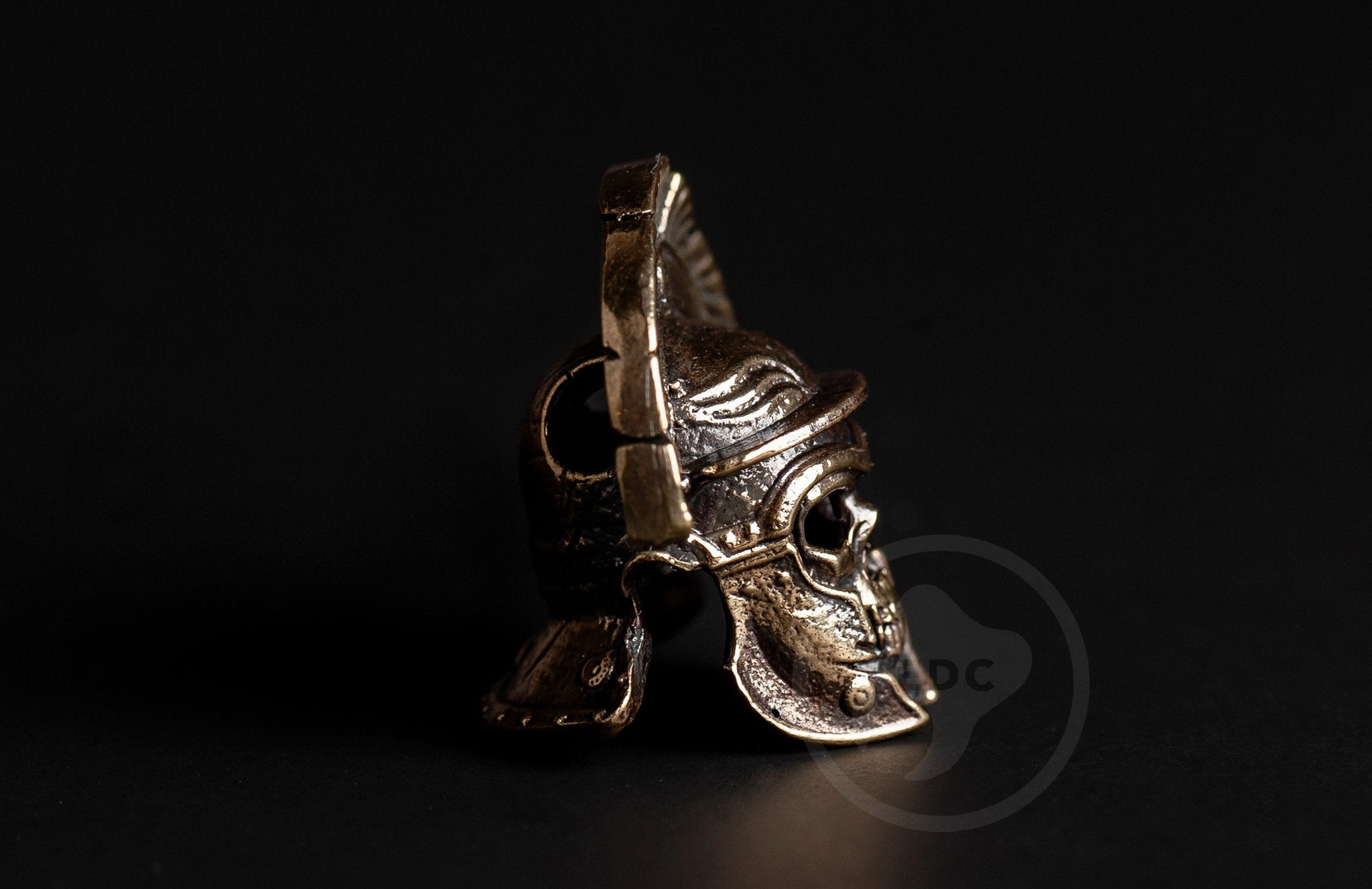 Undead Centurion skull bead attached to a tactical knife lanyard.-3