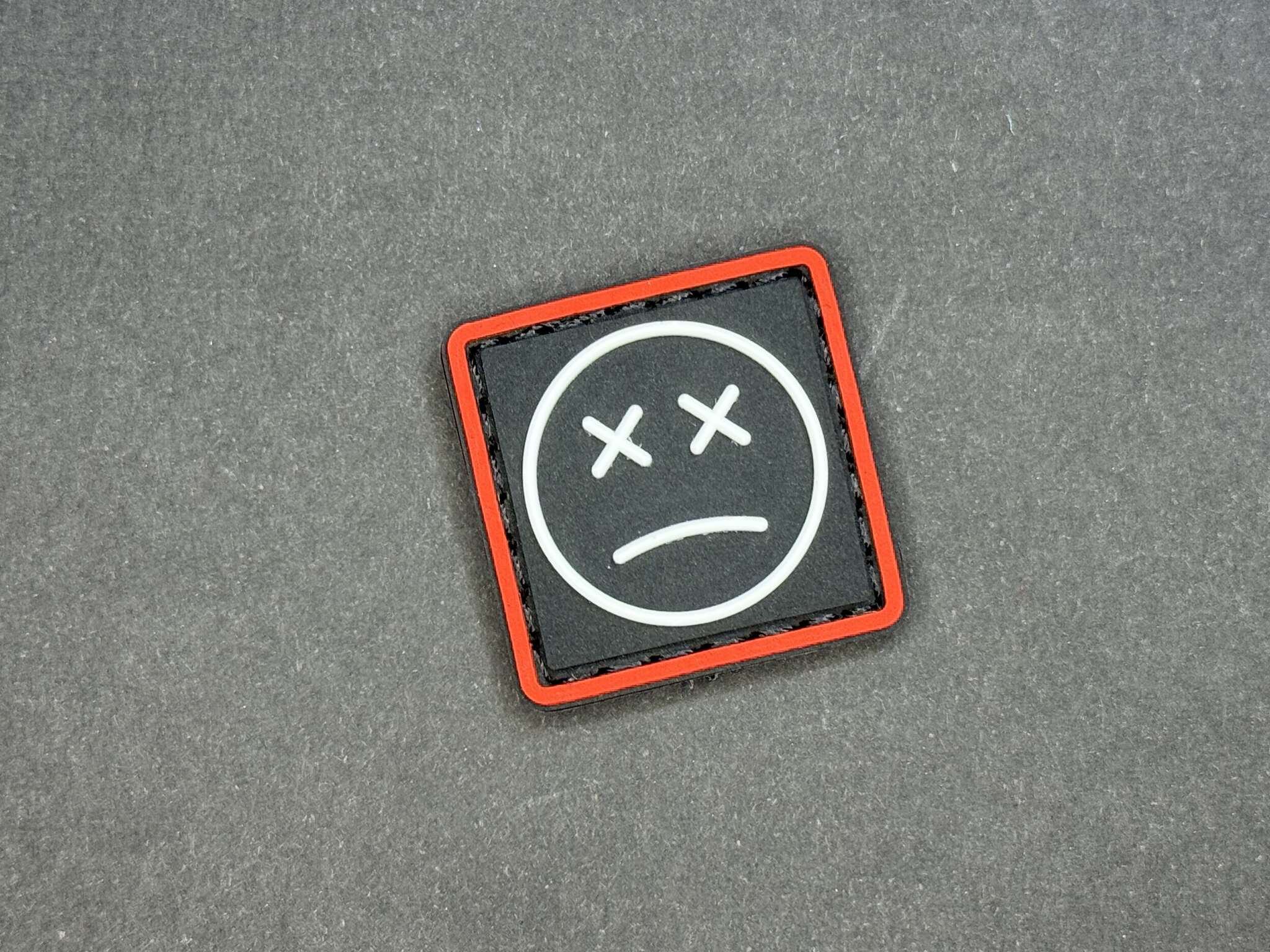 Sad Face Ranger Eye PVC Patch in Black Red and White for EDC gear