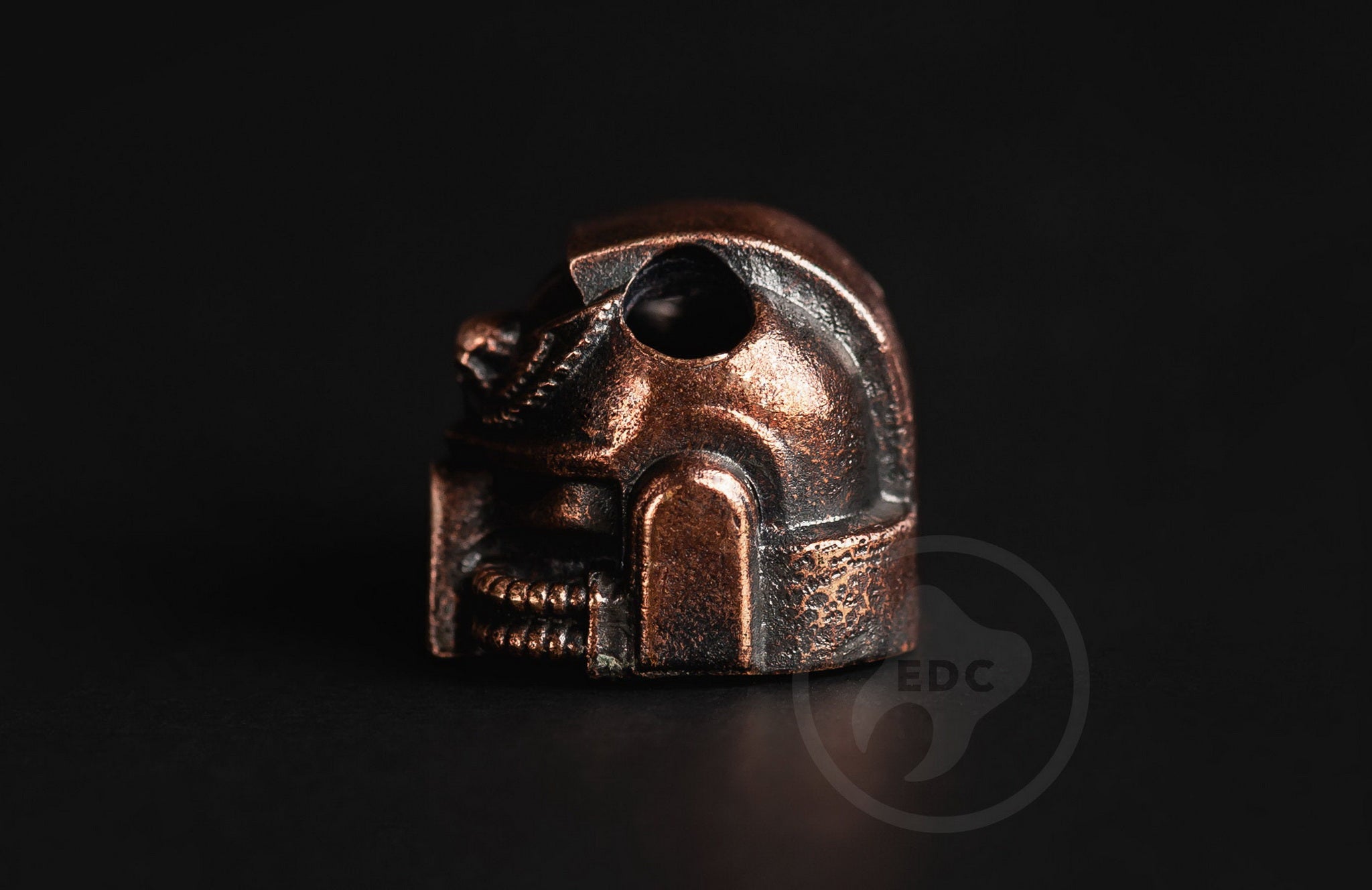 Dual 6mm holes on the Space Marine brass bead for custom paracord lanyard weaves.-2