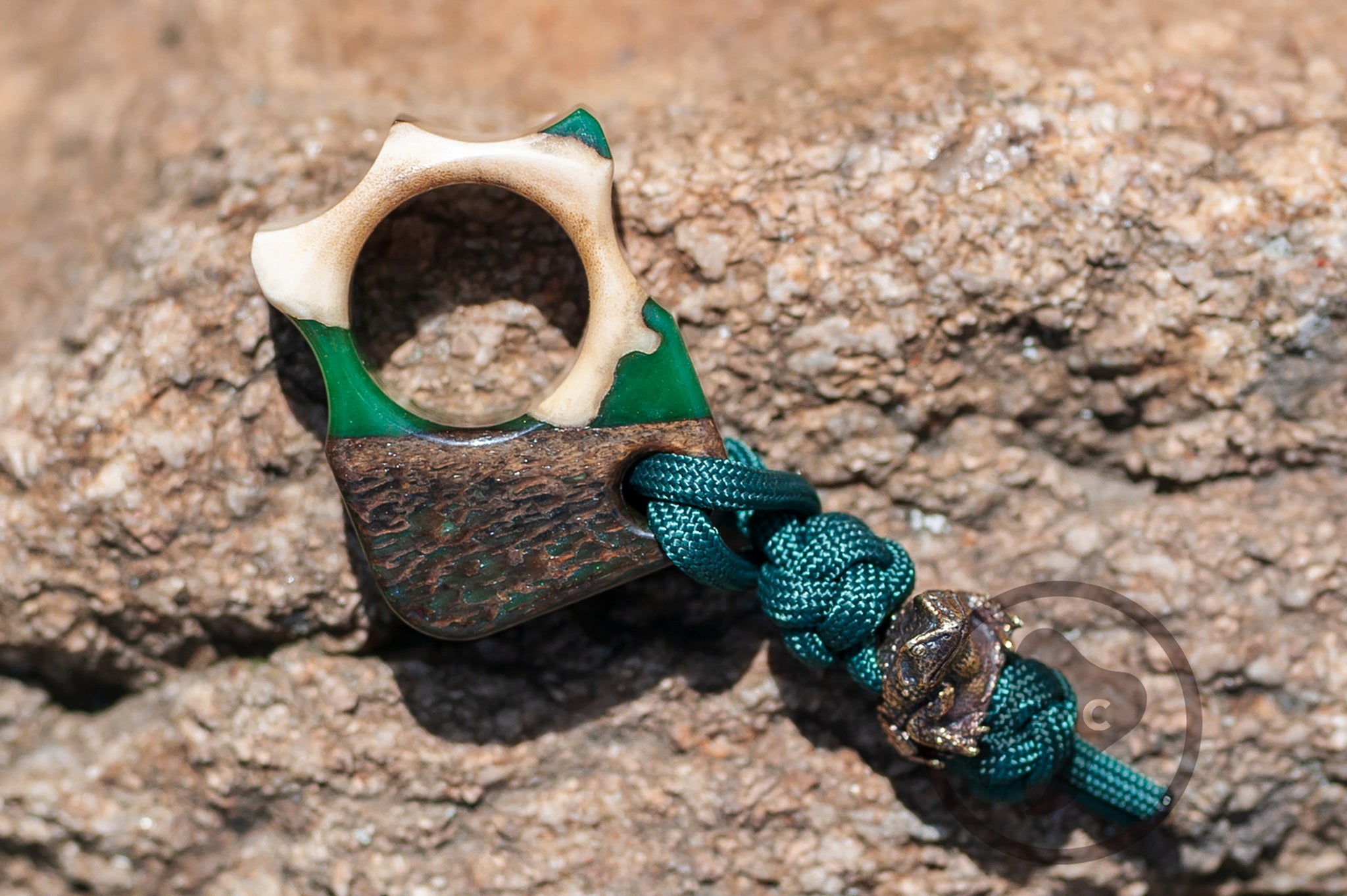 Luxury EDC set with mammoth tusk, moose horn, and brass toad bead.-1