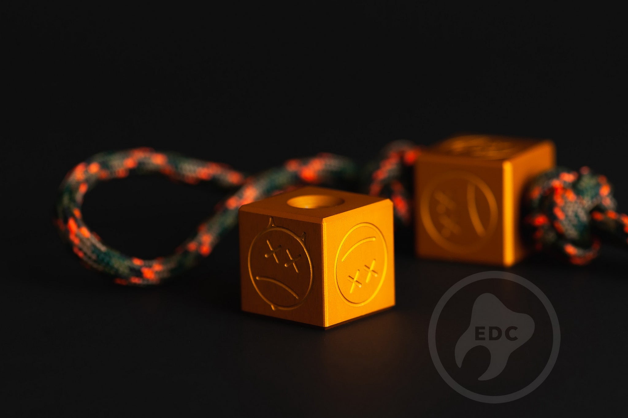 Matte orange Afrankart style aluminum bead.