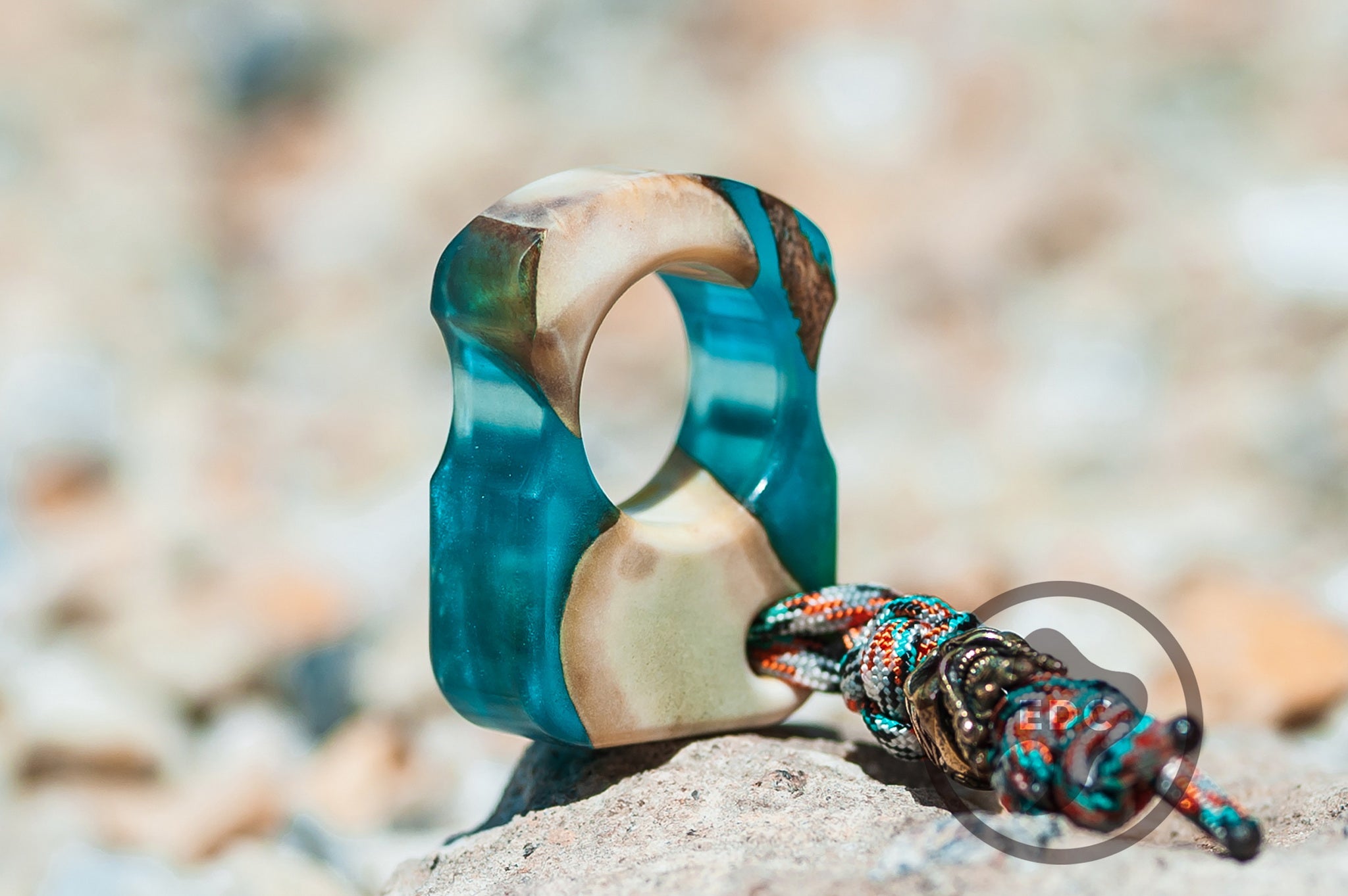 Luxury Moose Horn EDC Series S01 tool with Pearl Turquoise Resin.-1
