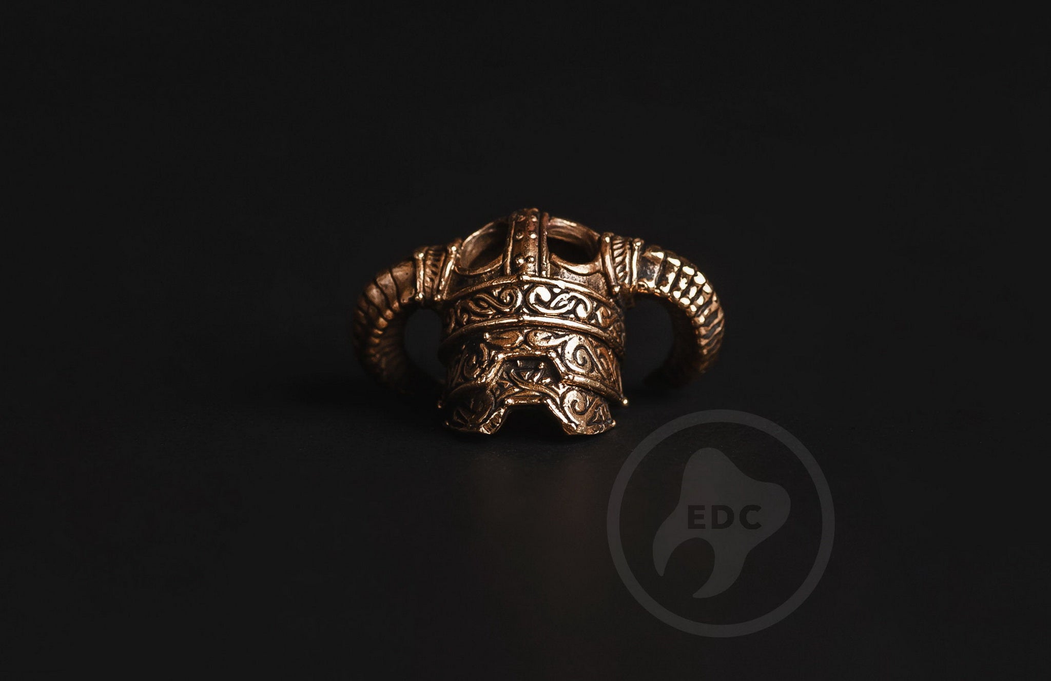 Dual 4mm hole configuration on the Dragon Slayer brass bead for paracord weaving.-1