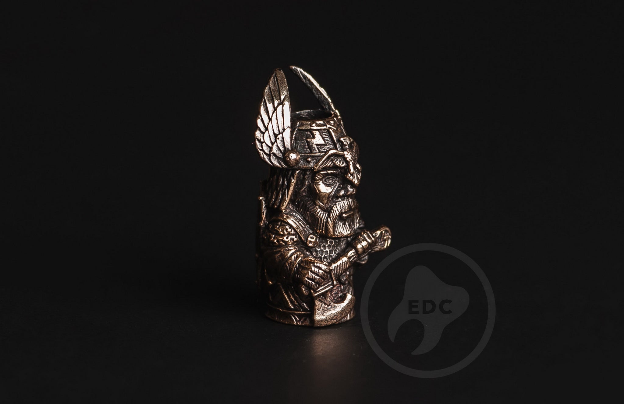 Slim 12mm Perun god bead on a tactical knife lanyard.-3