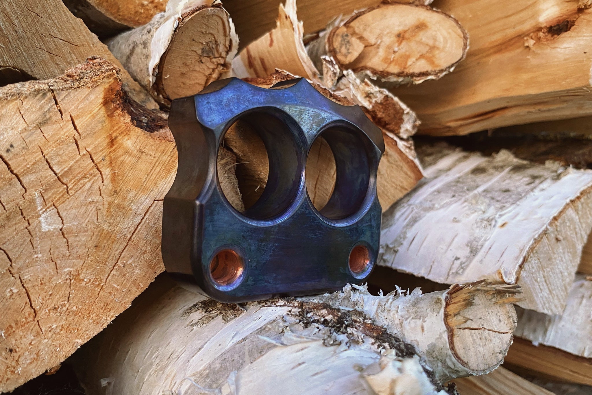 Pocket Art D03 Antiqued Blue Patina Copper | 2 Finger Tool