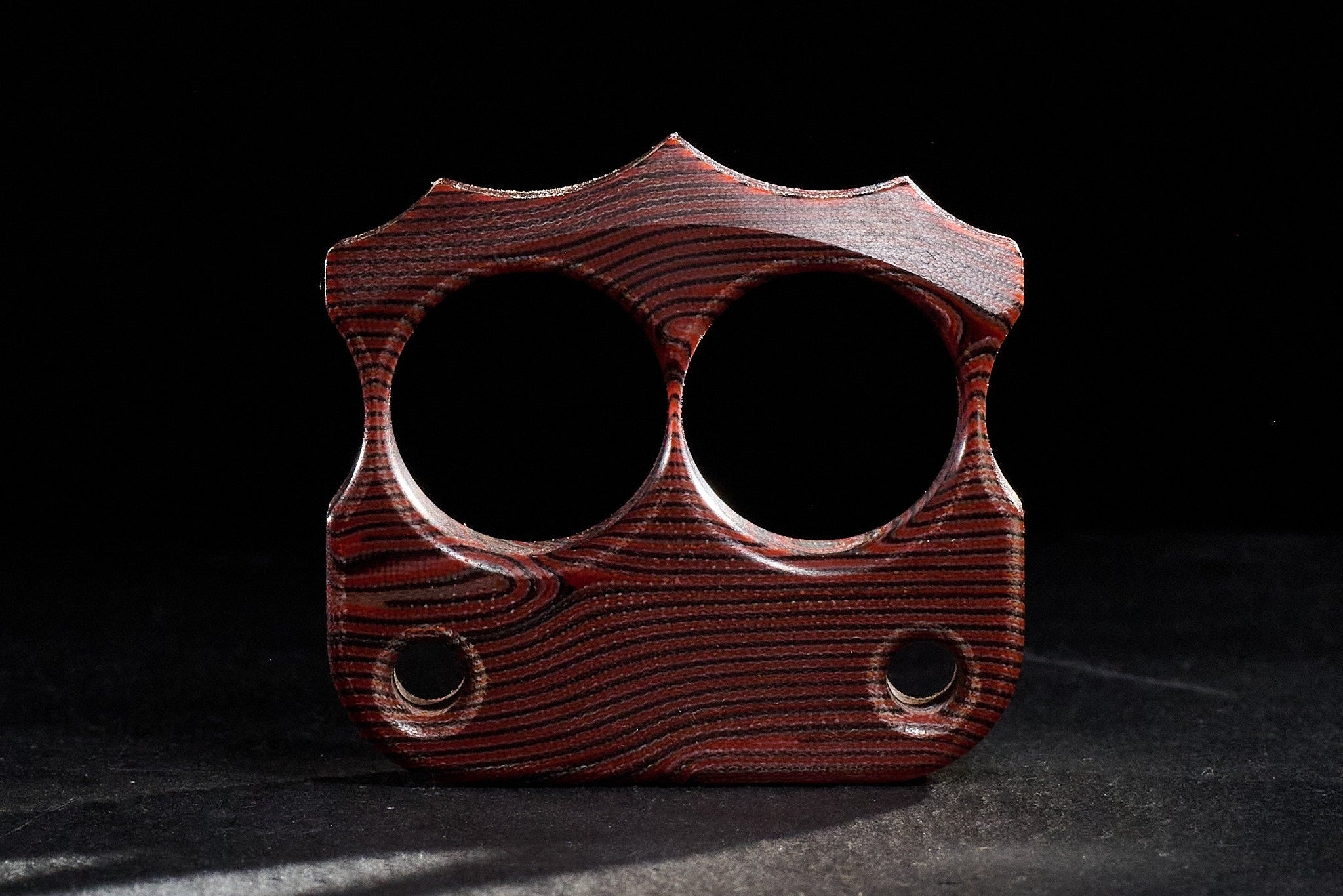 Pocket Art 2 Finger Keychain | D03 Eco Wood Red Micarta
