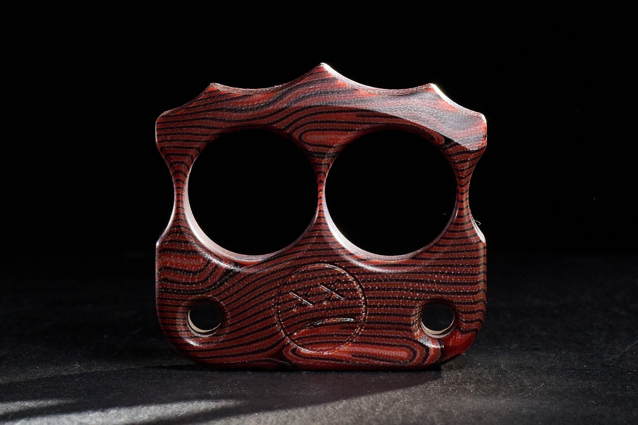 Pocket Art 2 Finger Keychain | D03 Eco Wood Red Micarta