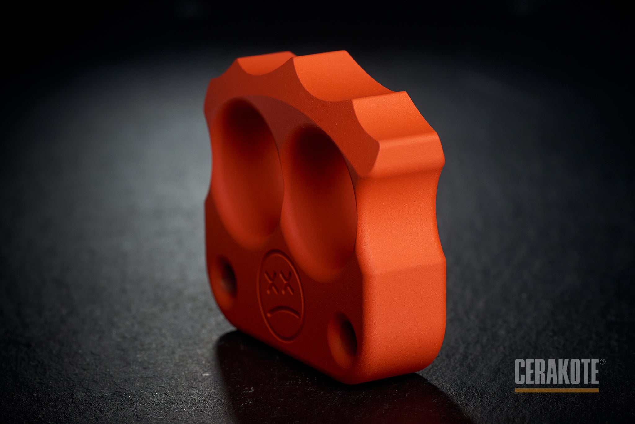 Pocket Art Two Finger Keychain | D03 Hunter Orange Cerakote Aluminum