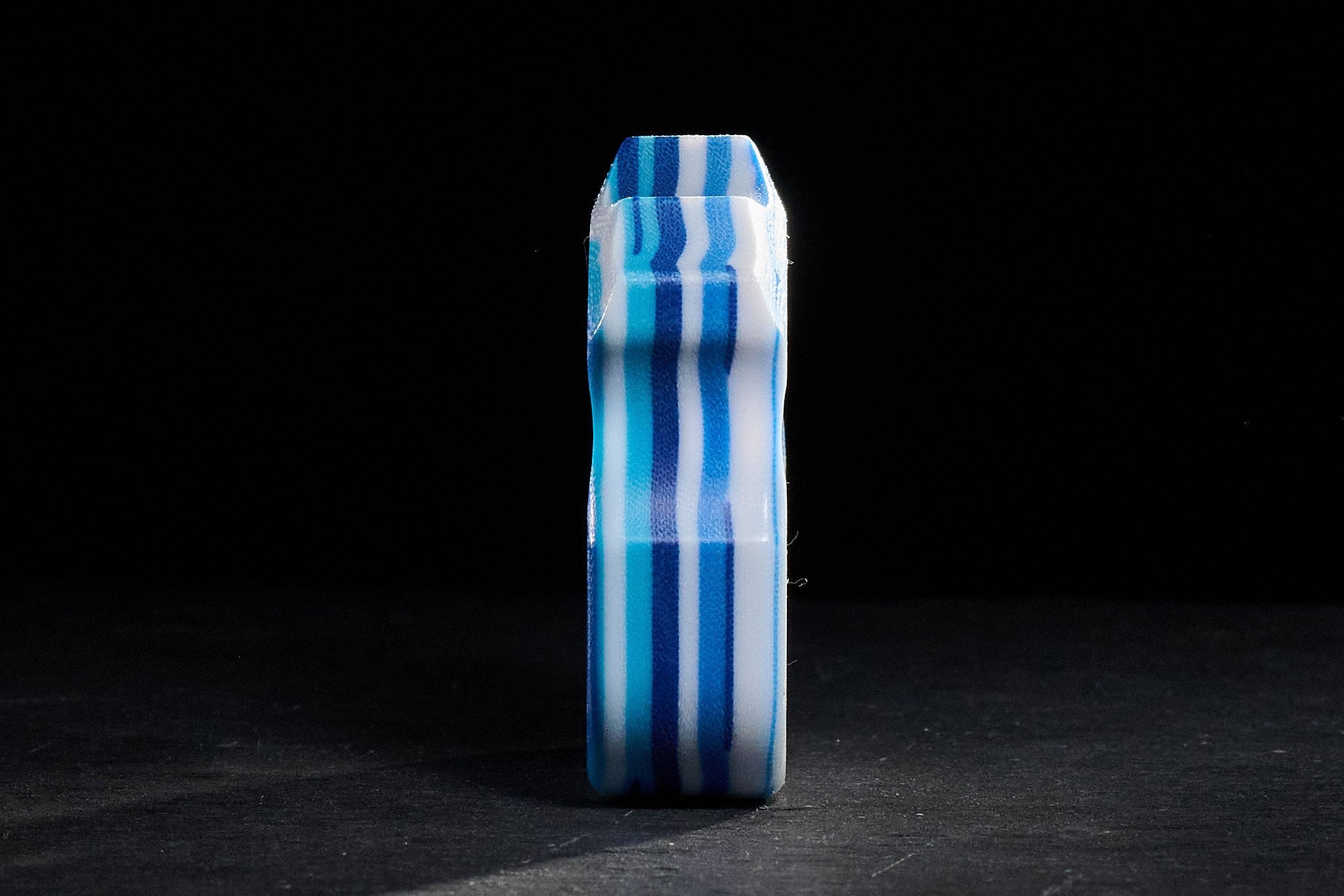 Pocket Art Two Finger Keychain | D03 White Blue Micarta