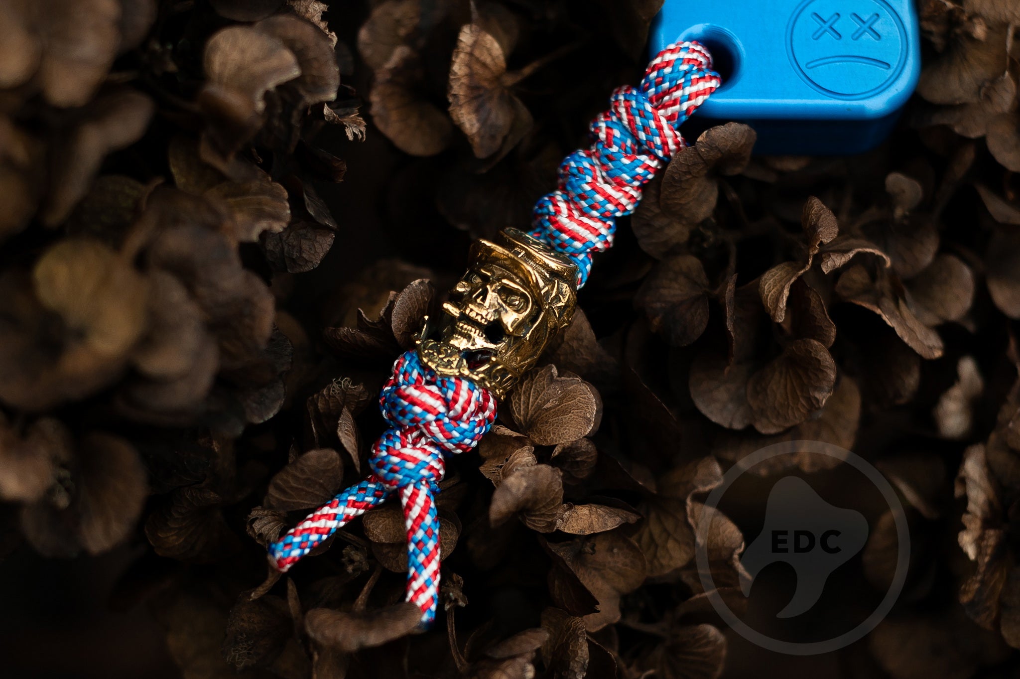 Pocket Art Everyday Carry Set | S01 Blue Anodizing & Confederate Skull Bead