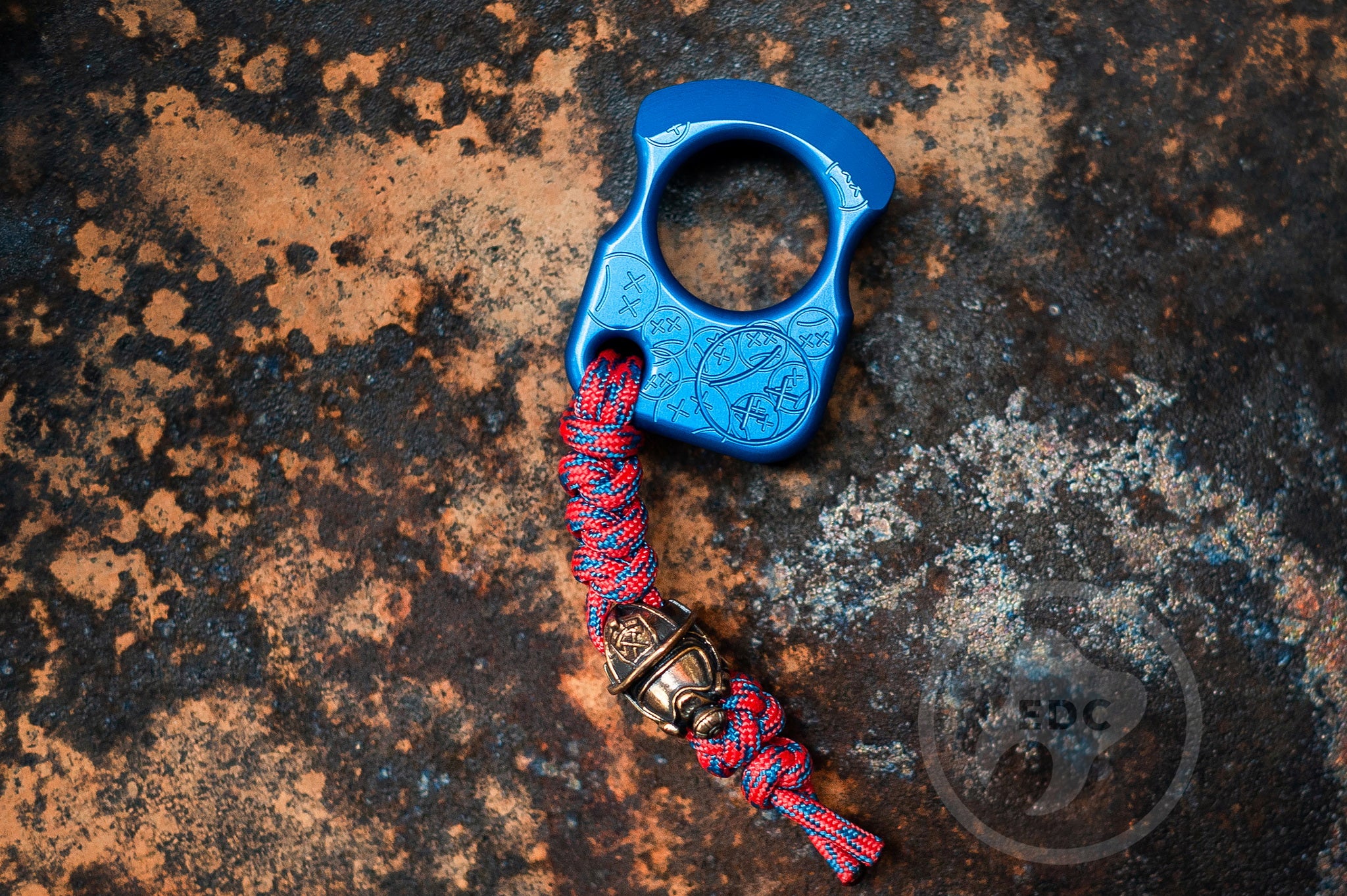 Pocket Art Everyday Carry Set | S01 Blue Anodizing & Firefighter Helmet Bead