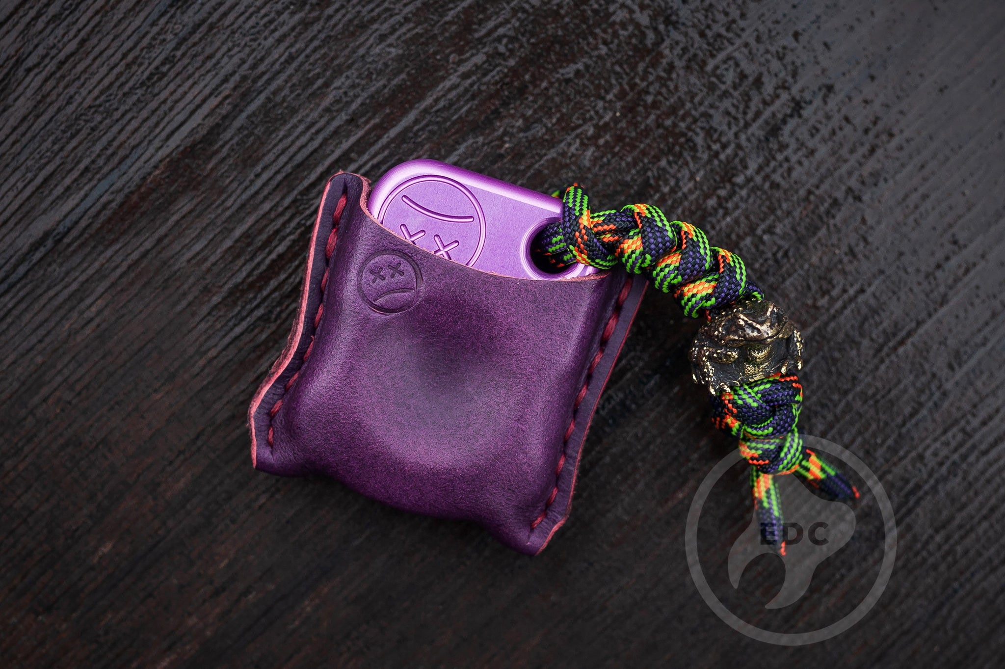 Pocket Art Everyday Carry Set | S01 Purple Anodized & Forest Frog Bead