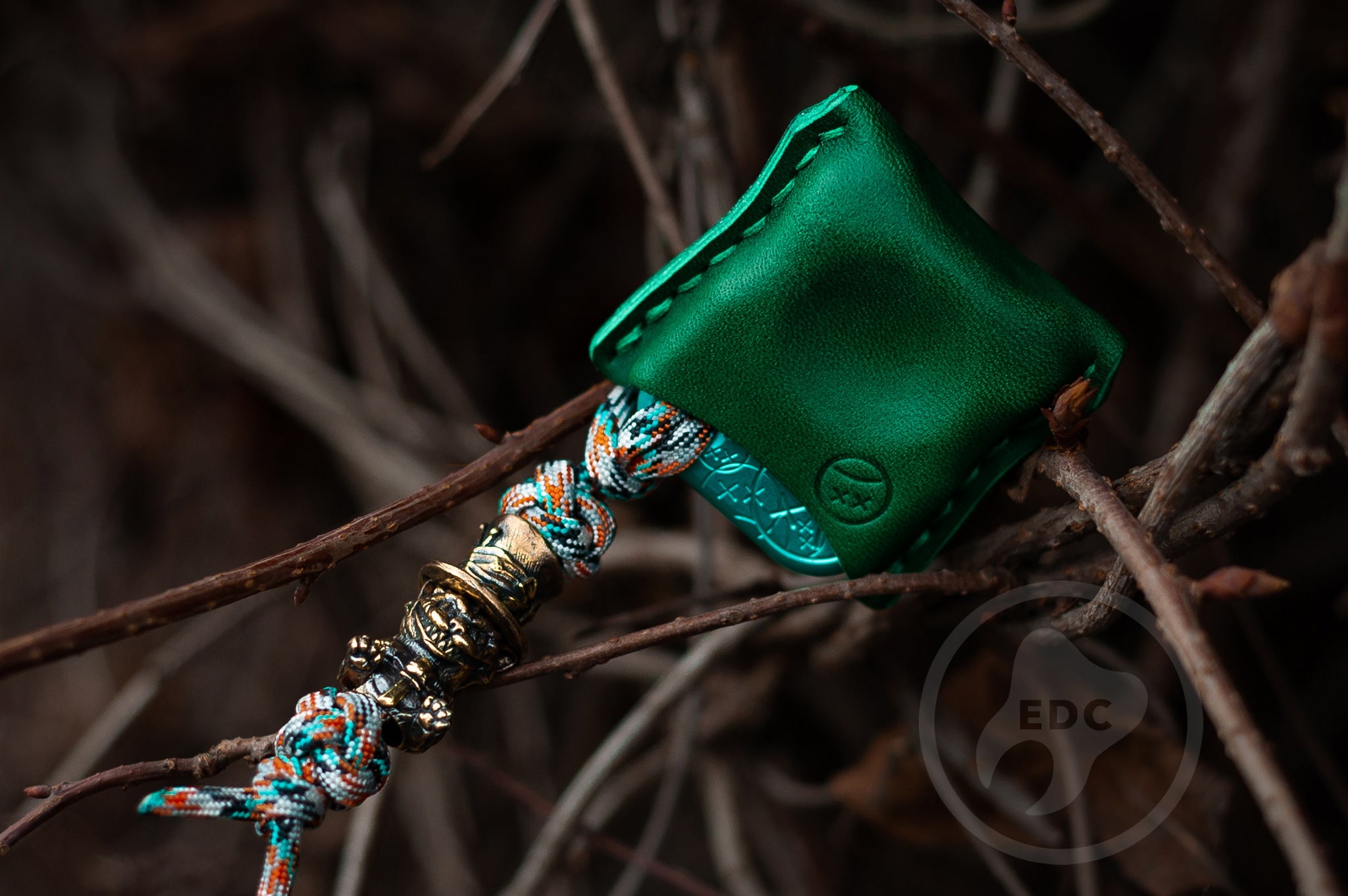 Pocket Art Everyday Carry Set | S02 Teal Sad Face Stamp & Cheshire Cat Bead