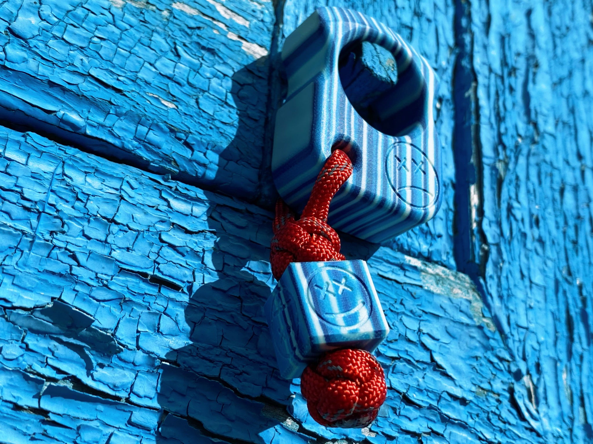 Pocket Art Everyday Carry Set | S01 Blue White Micarta & Lanyard Bead