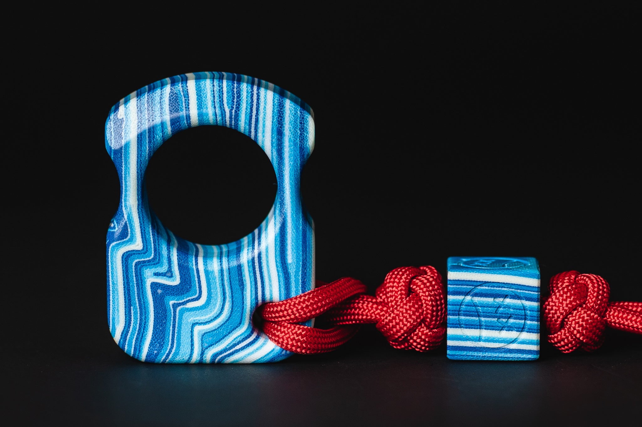 Pocket Art Everyday Carry Set | S01 Blue White Micarta & Lanyard Bead
