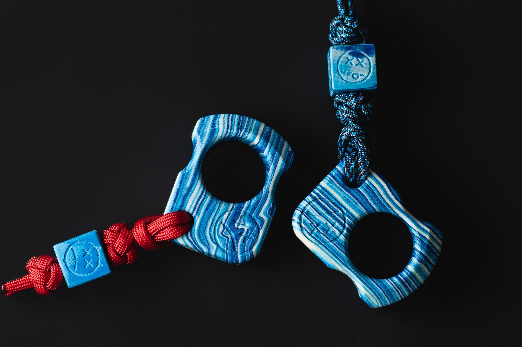 Pocket Art Everyday Carry Set | S01 Blue White Micarta & Lanyard Bead