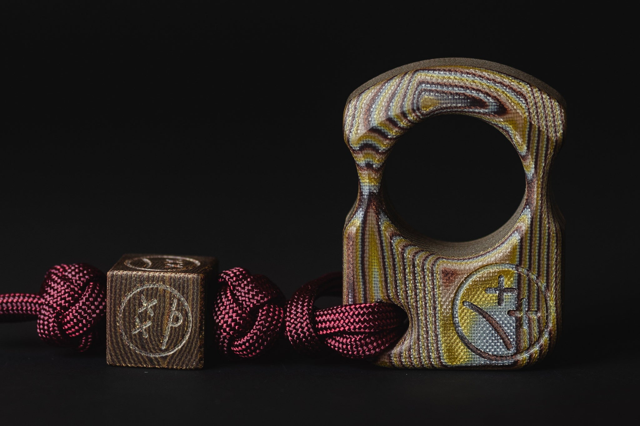 Pocket Art Everyday Carry Set | S01 Eco Wood Micarta & Lanyard Bead